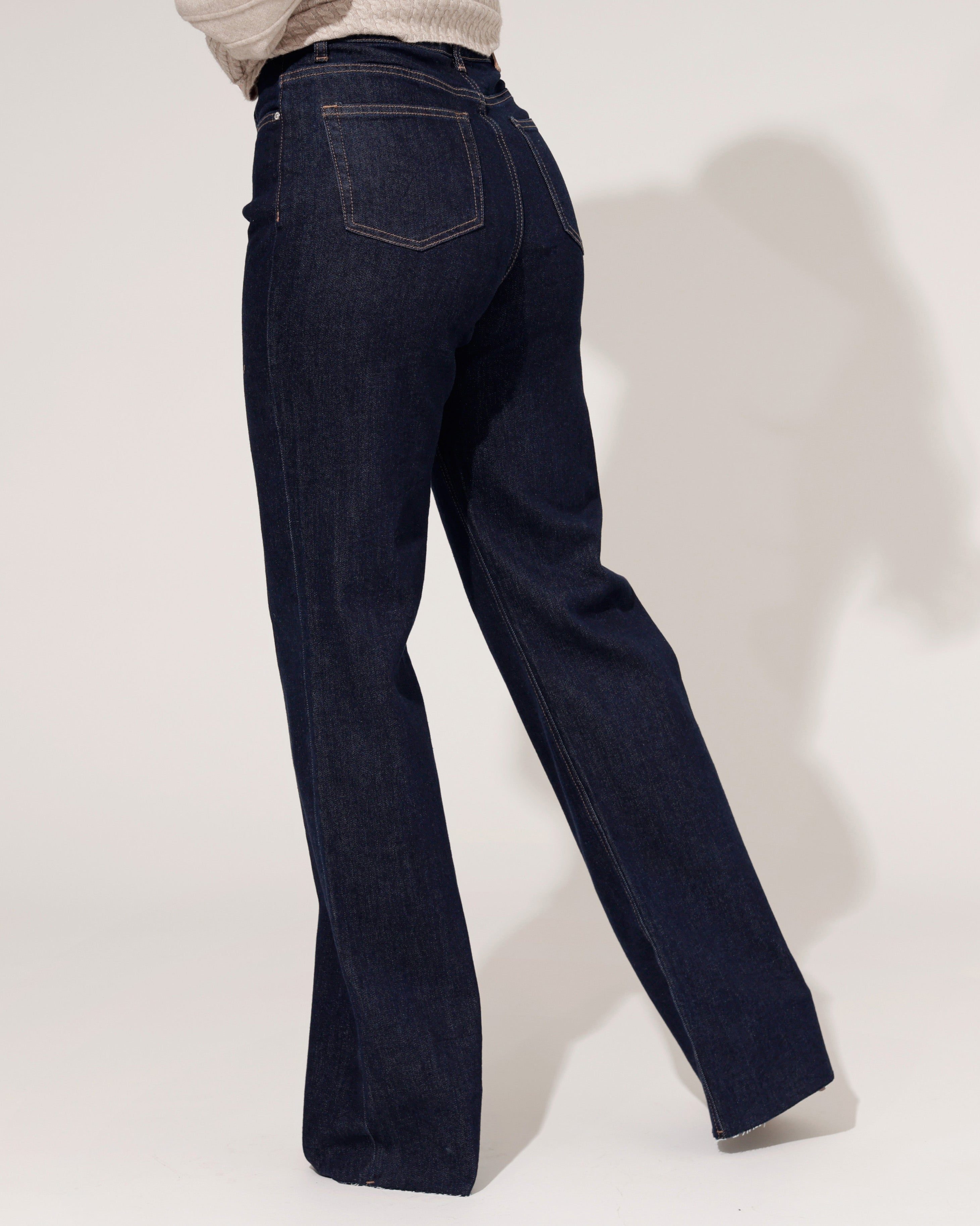 Queen Hearts | Wide leg jeans Nina-17 Donkerblauw