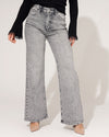 Queen Hearts | Wide leg jeans Joelle-3 Grijs/ Zilver