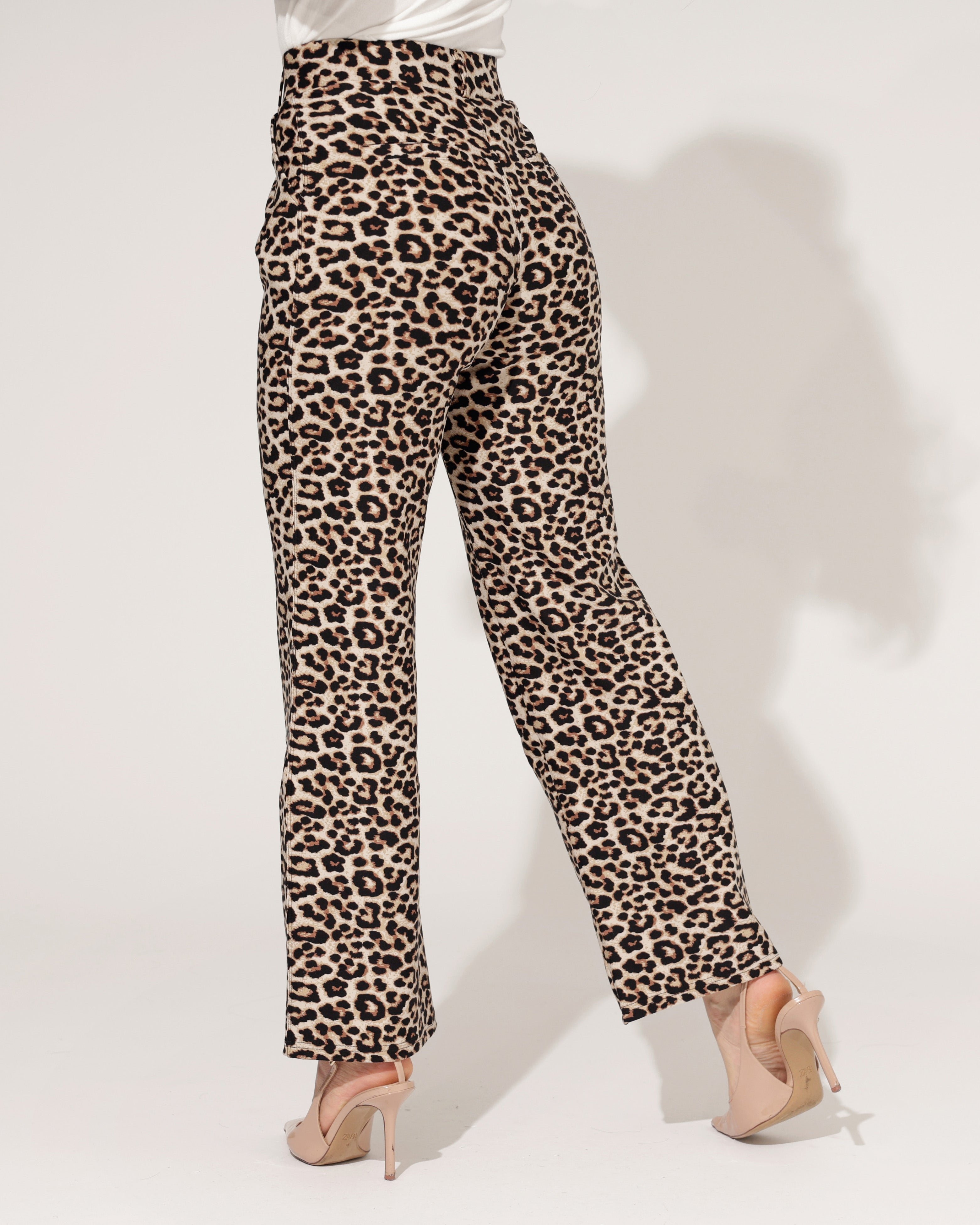 Wide leg broek Quinn Panter Zwart
