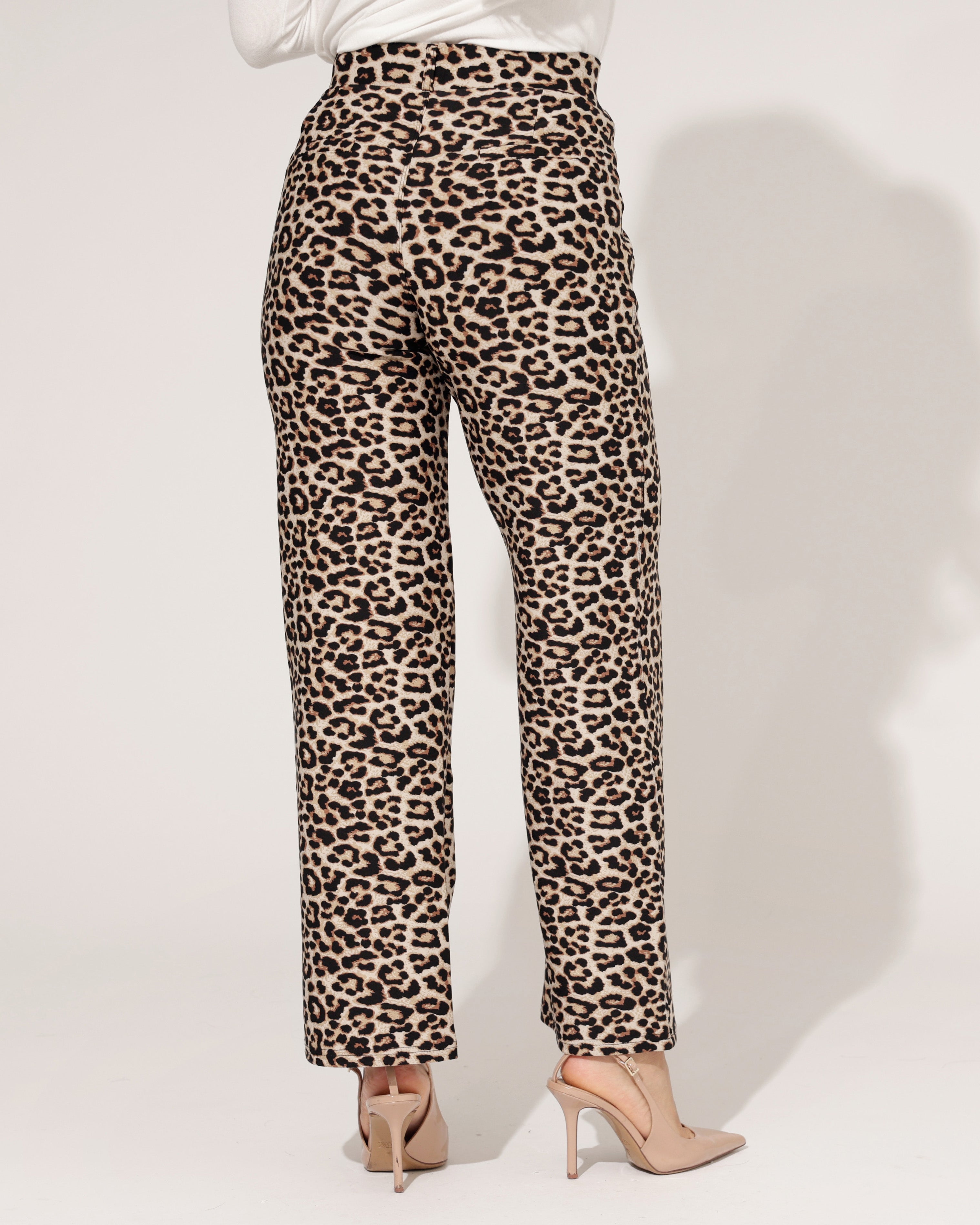 Wide leg broek Quinn Panter Zwart