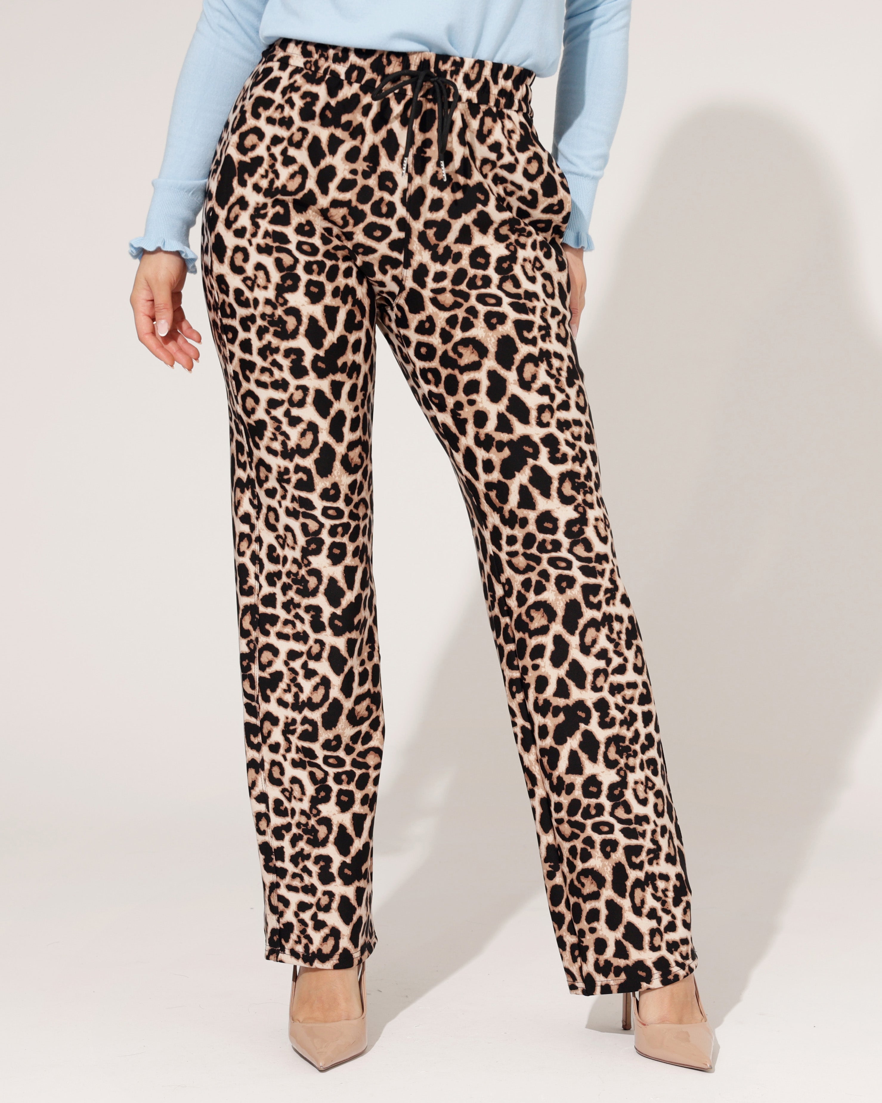 Wide leg broek Pacha Panter Bruin