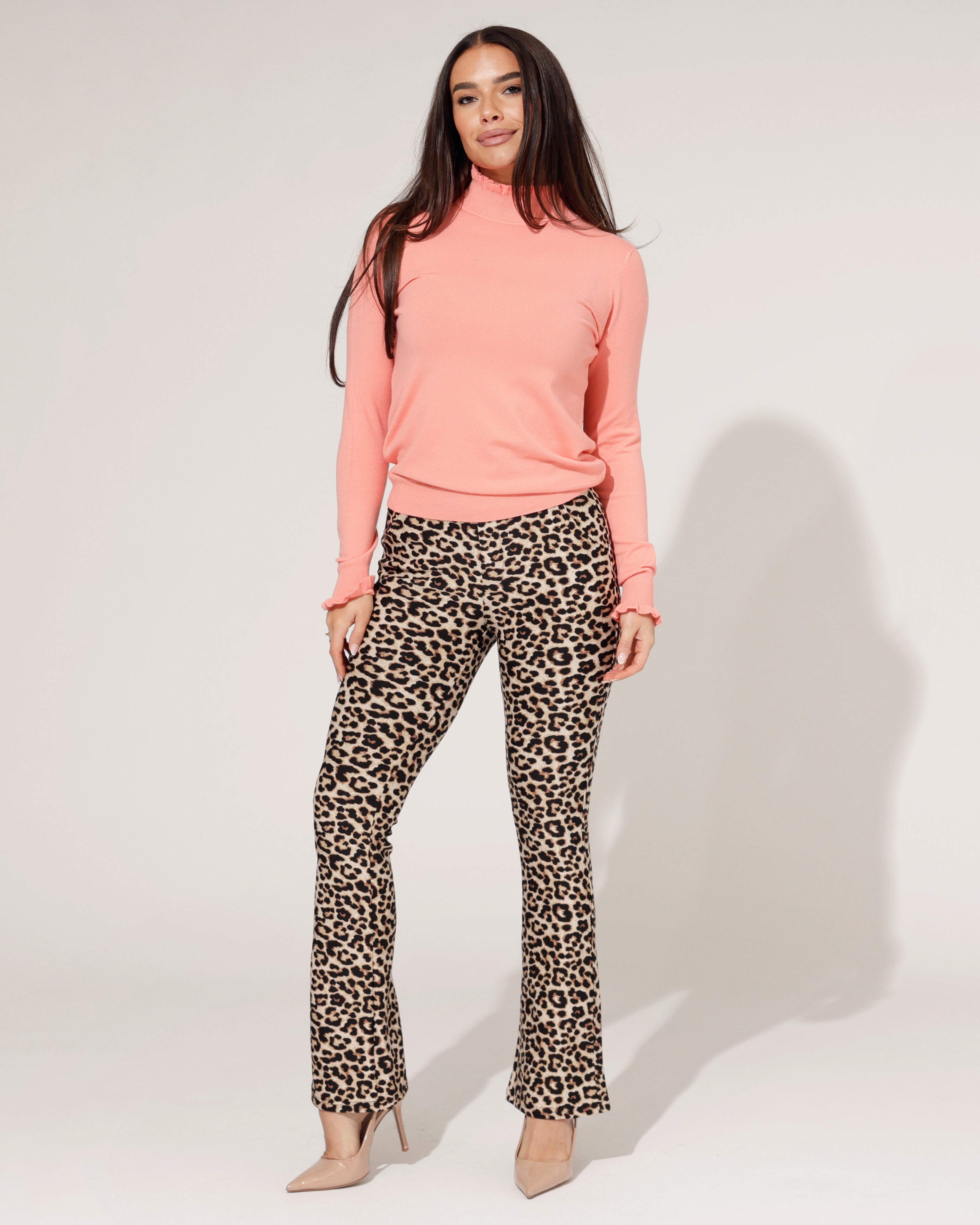 Flared broek Nora Panter Zwart
