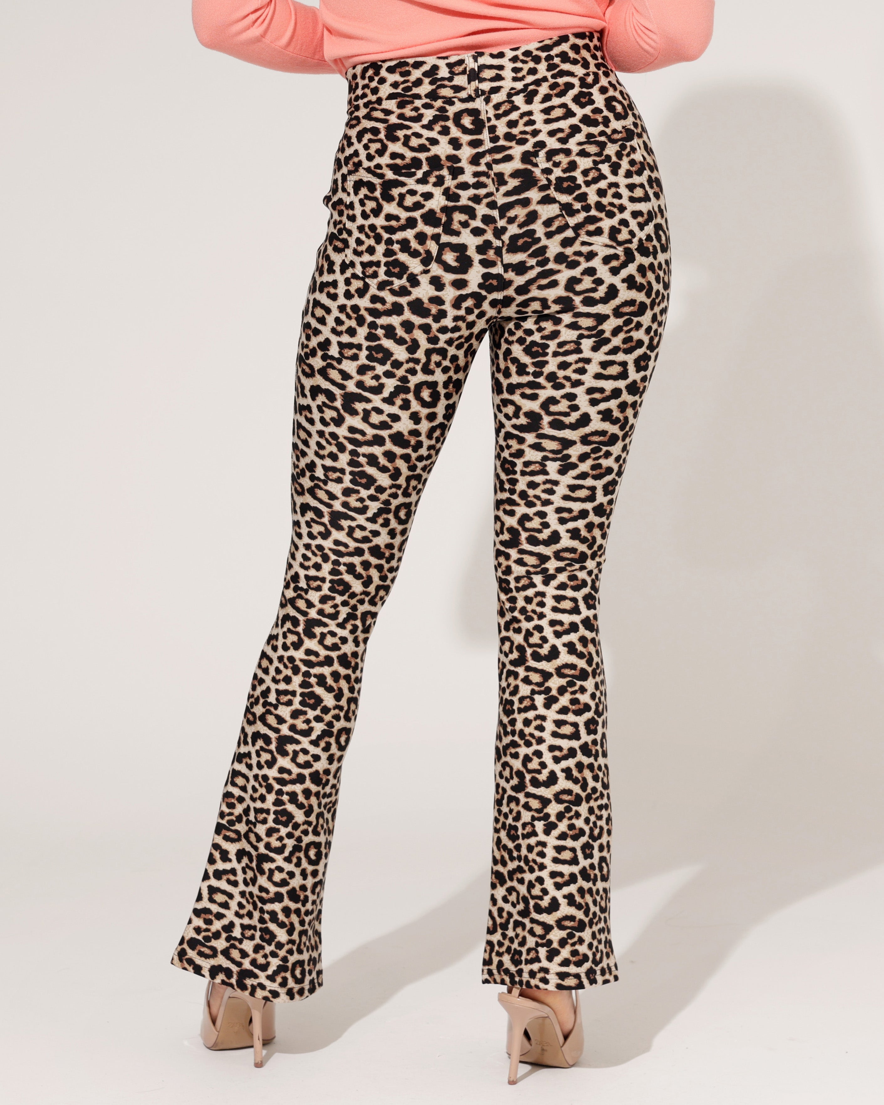 Flared broek Nora Panter Zwart