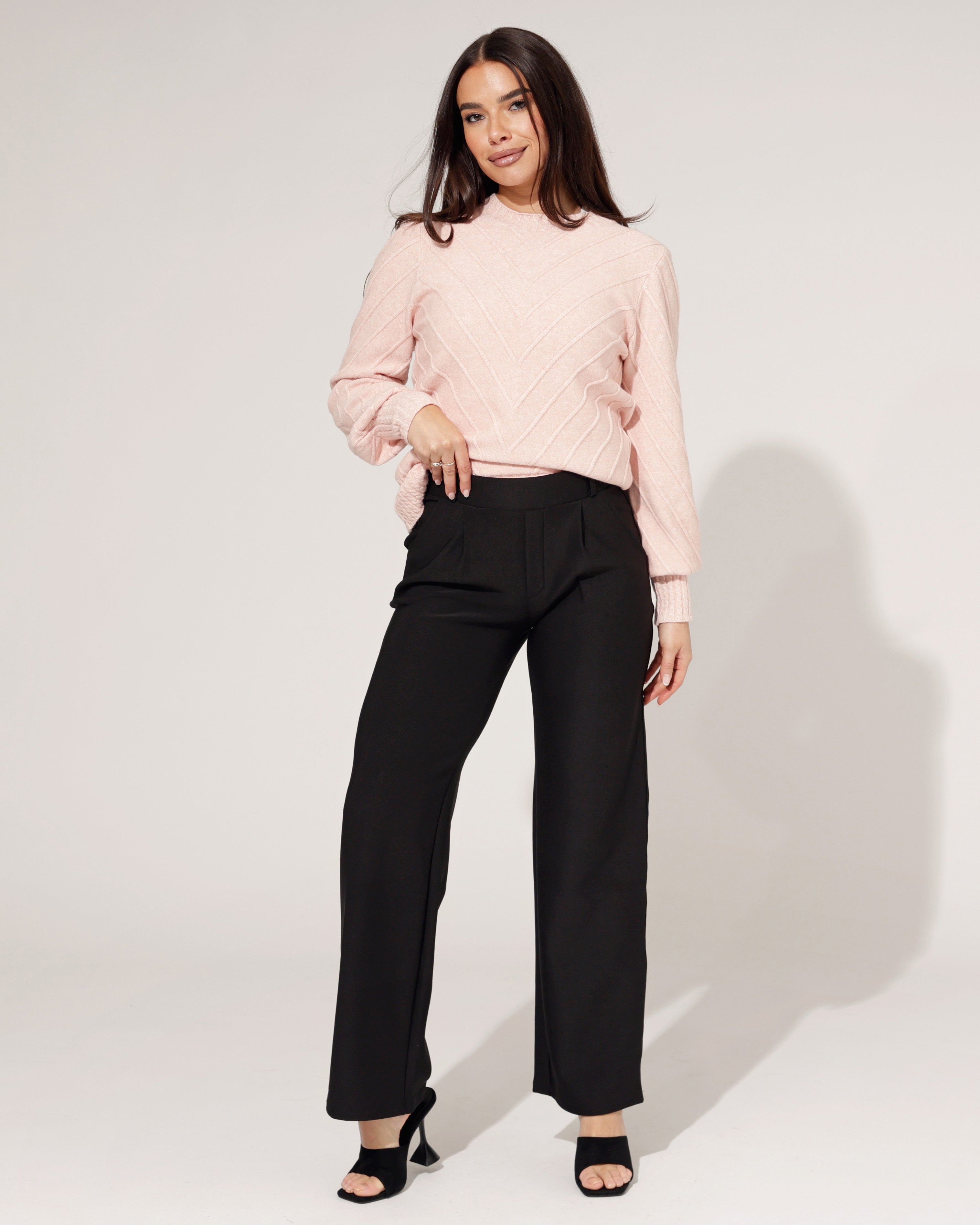 Yu & Me | Wide leg broek Romee Zwart
