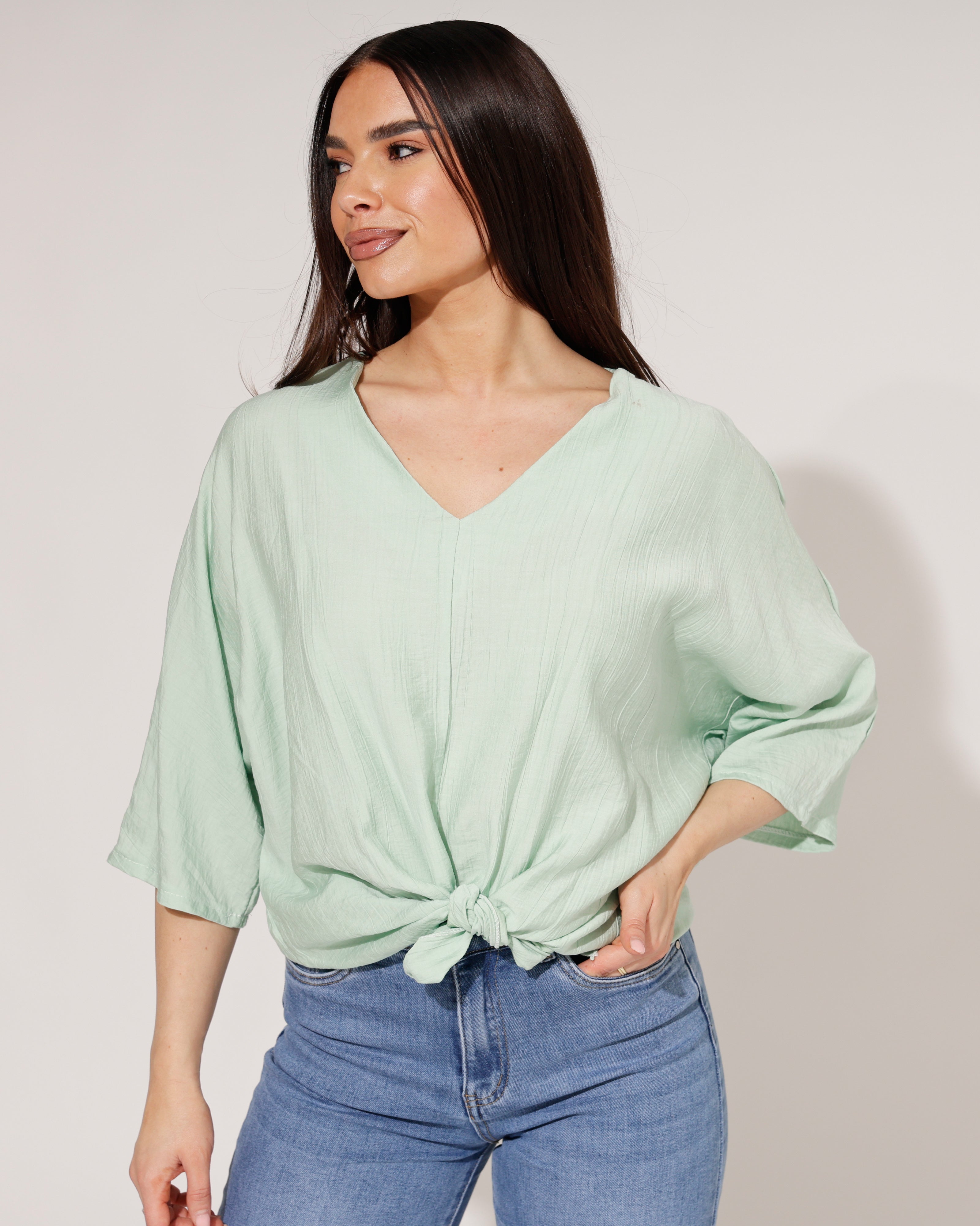 Top met knoop Sena Mint