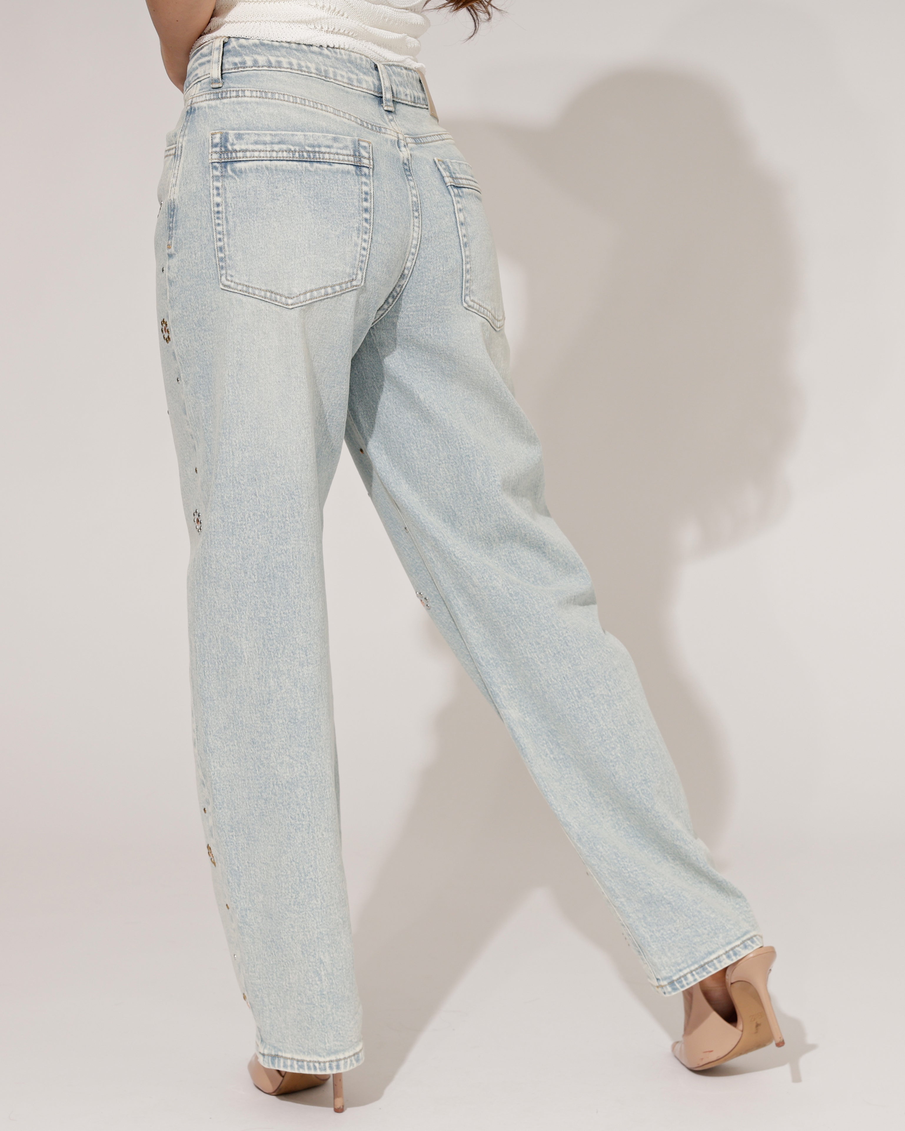 Queen Hearts | Barrel jeans Kelly Blauw