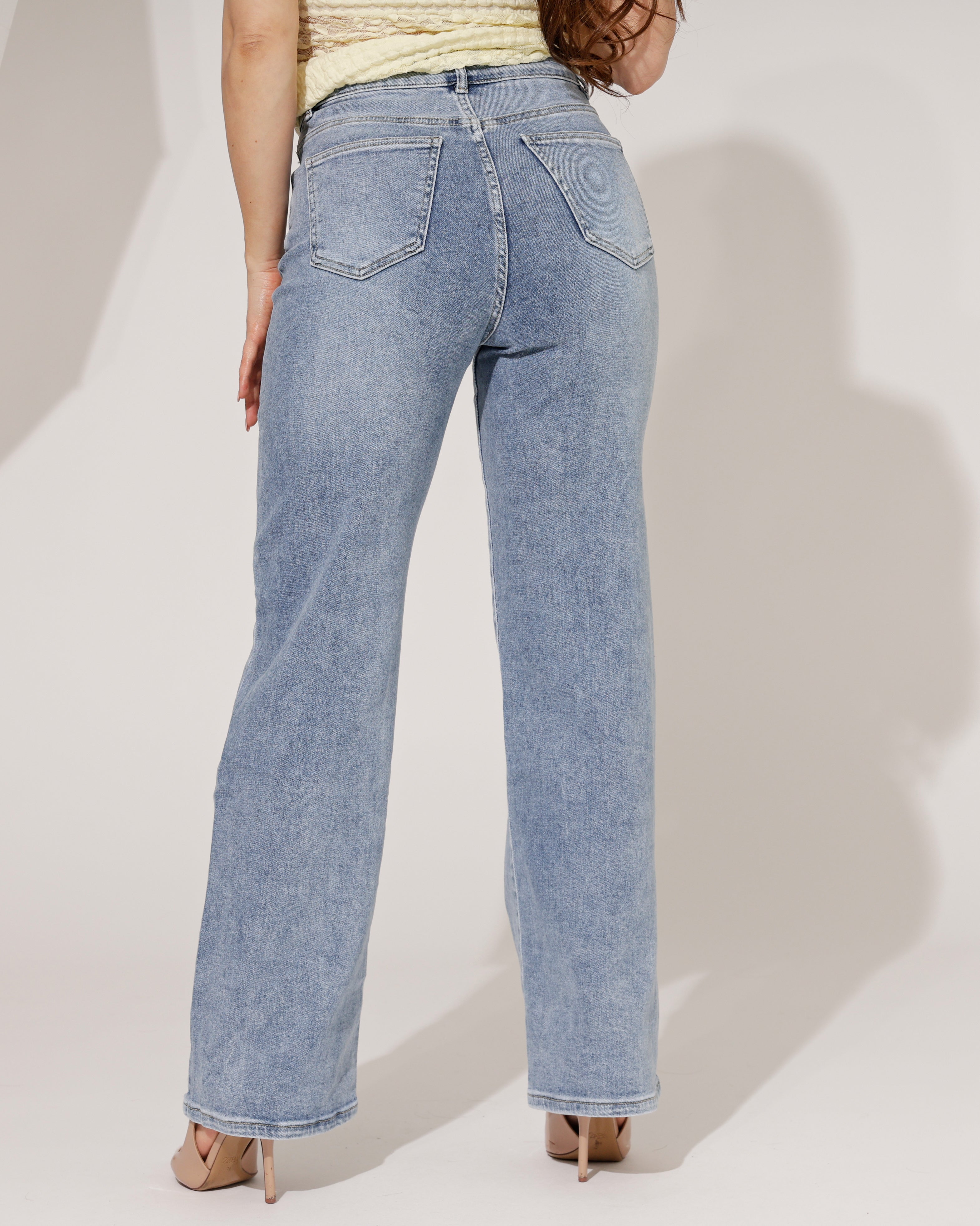 Hello Miss | Wide leg jeans Tess-3 Lichtblauw