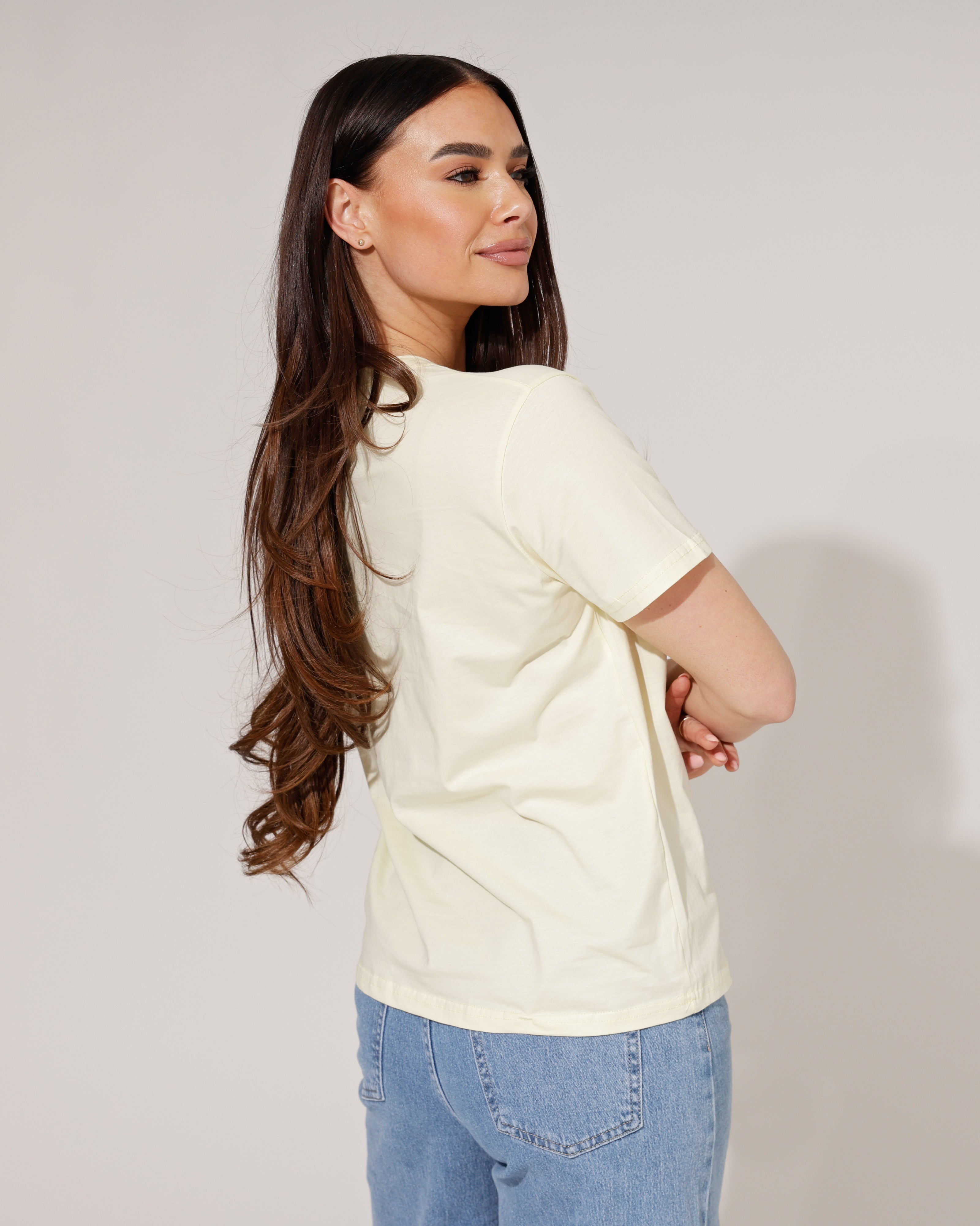 Basic T-shirt Claartje Geel