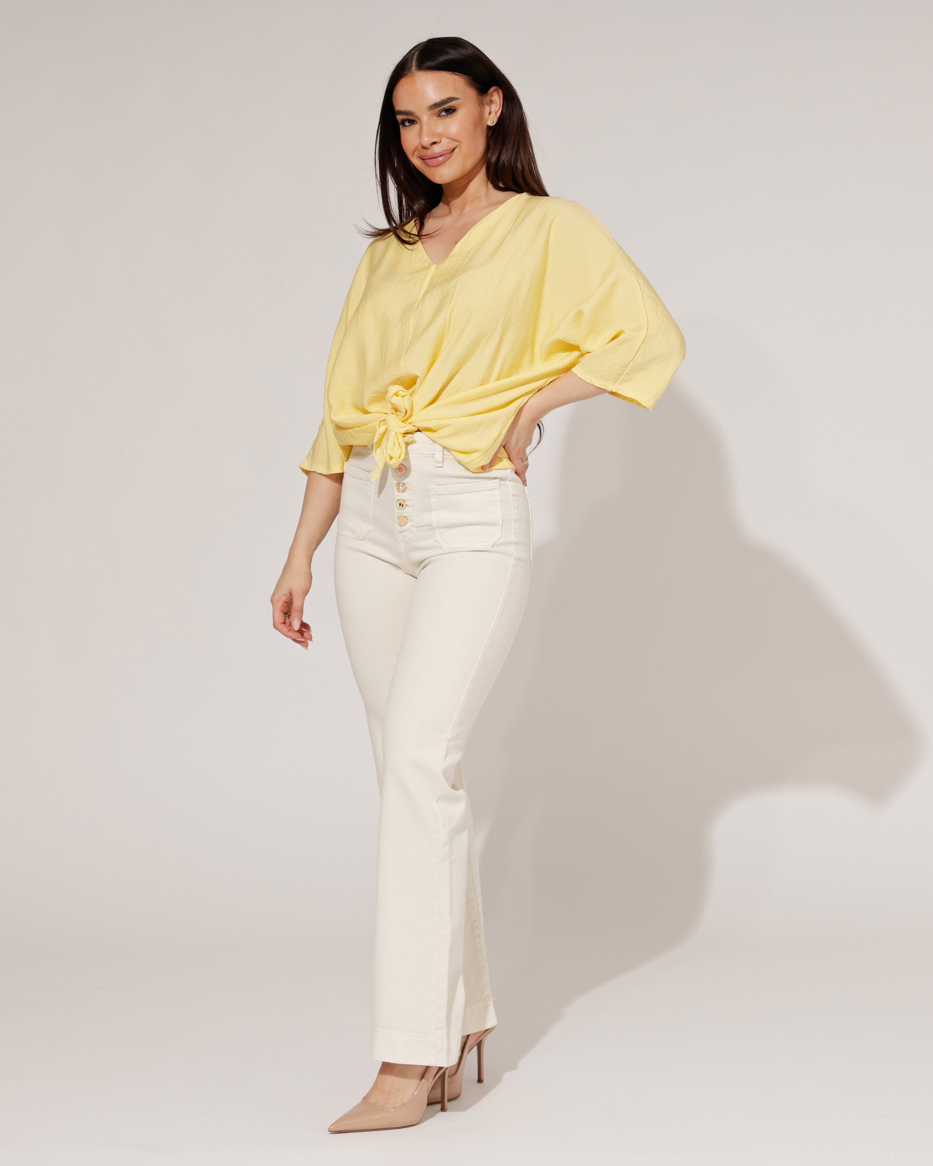 Top met knoop Sena Geel