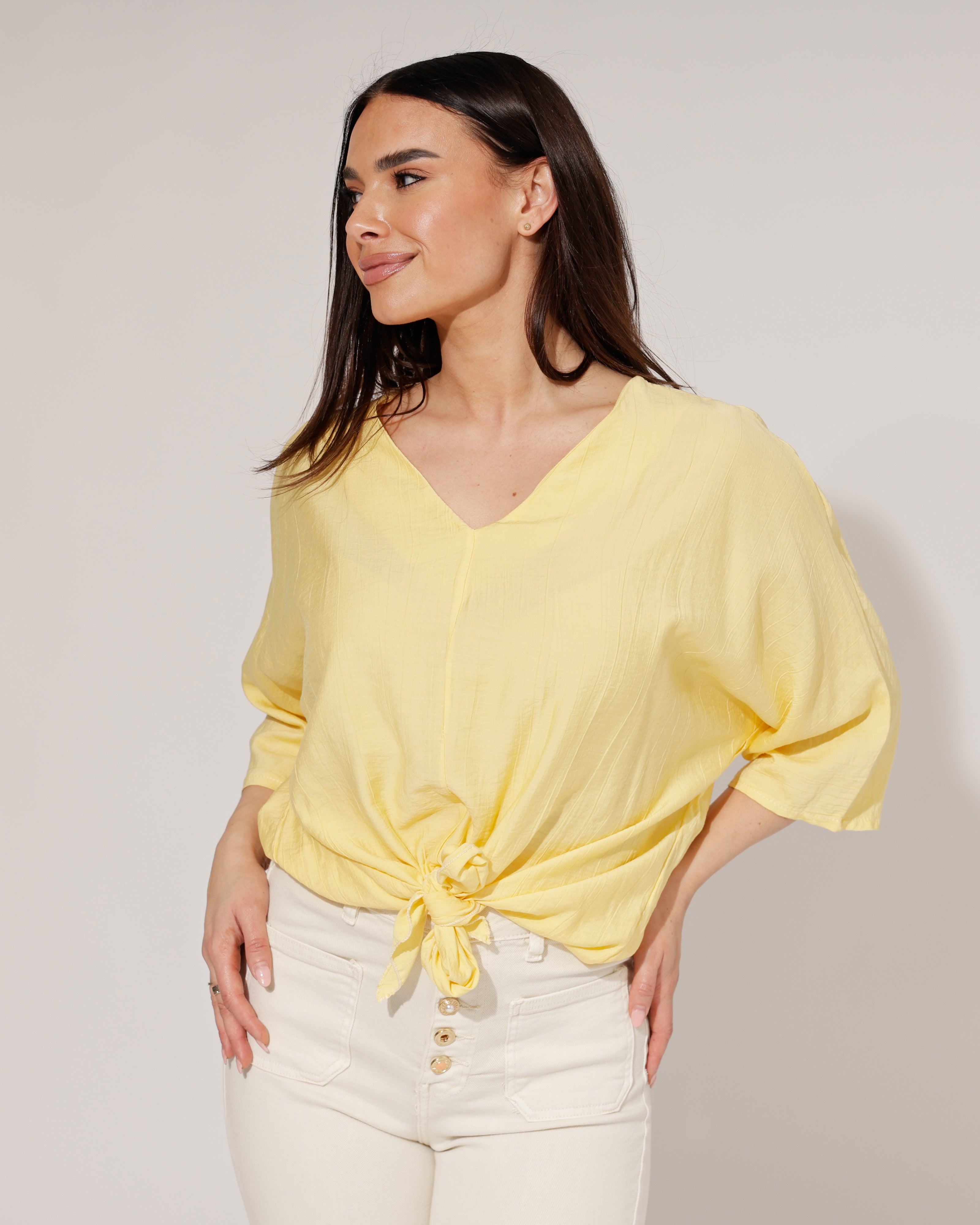 Top met knoop Sena Geel
