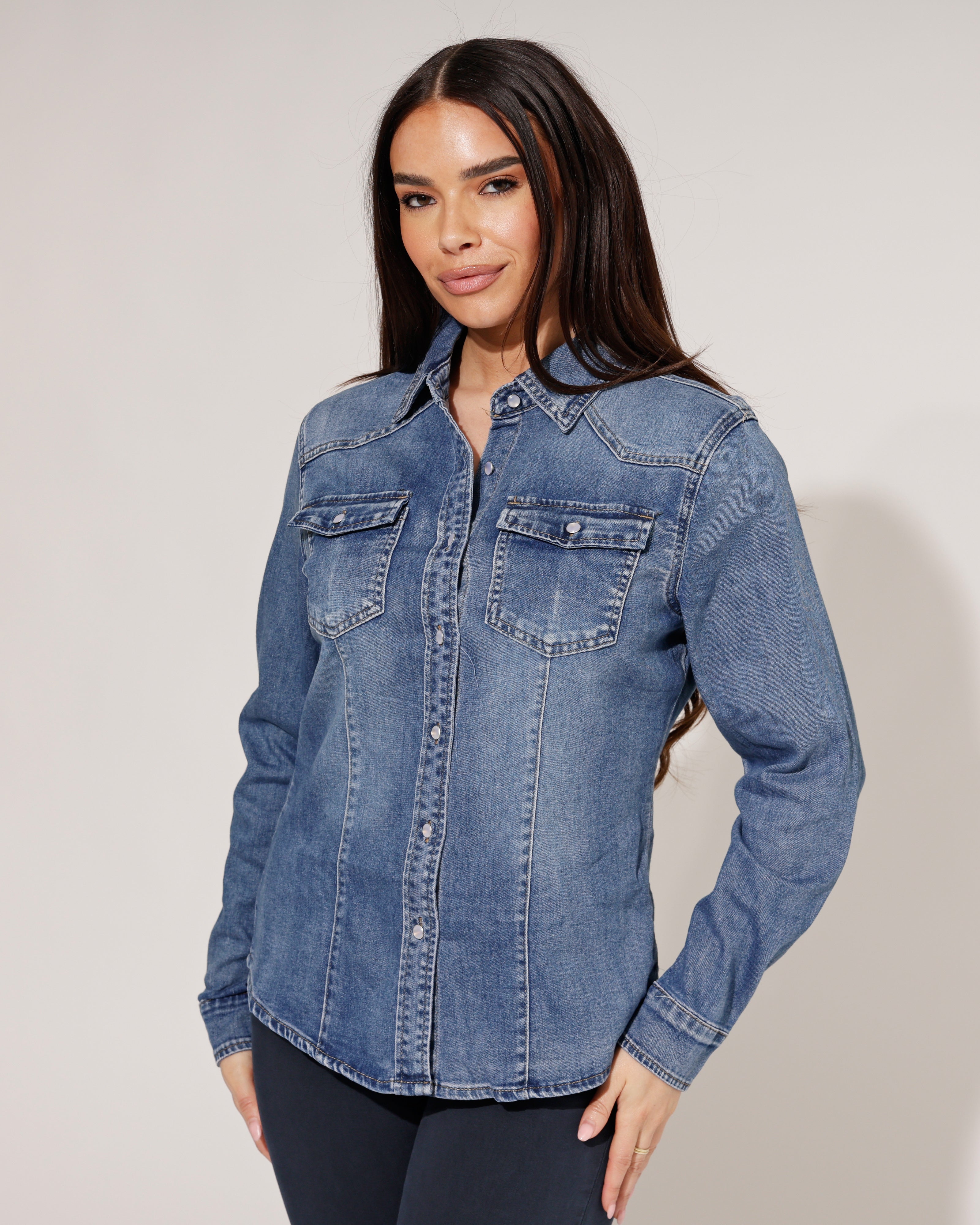 Goodies | Spijkerblouse Nadie Blauw