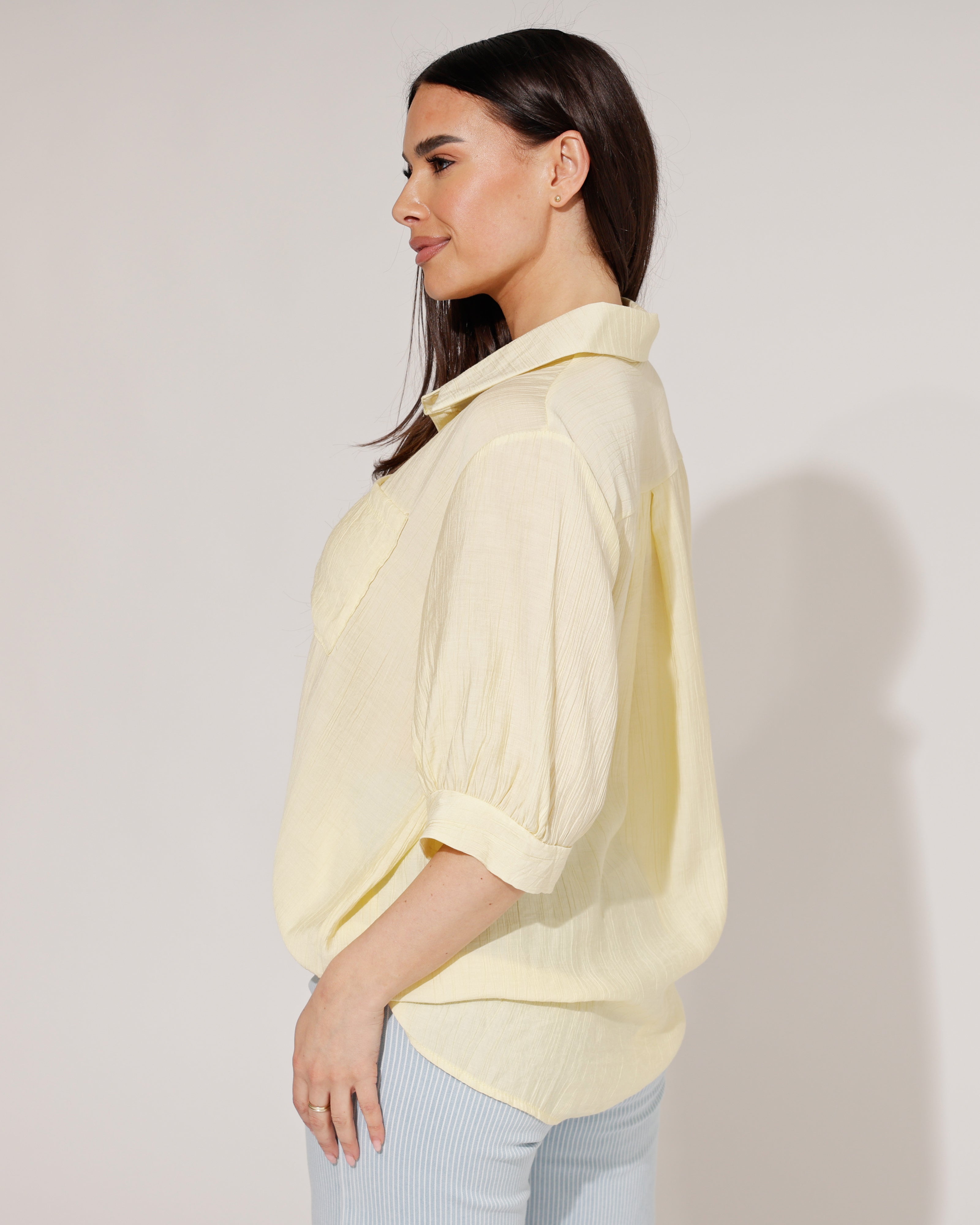 Blouse met zakken Yinney Geel