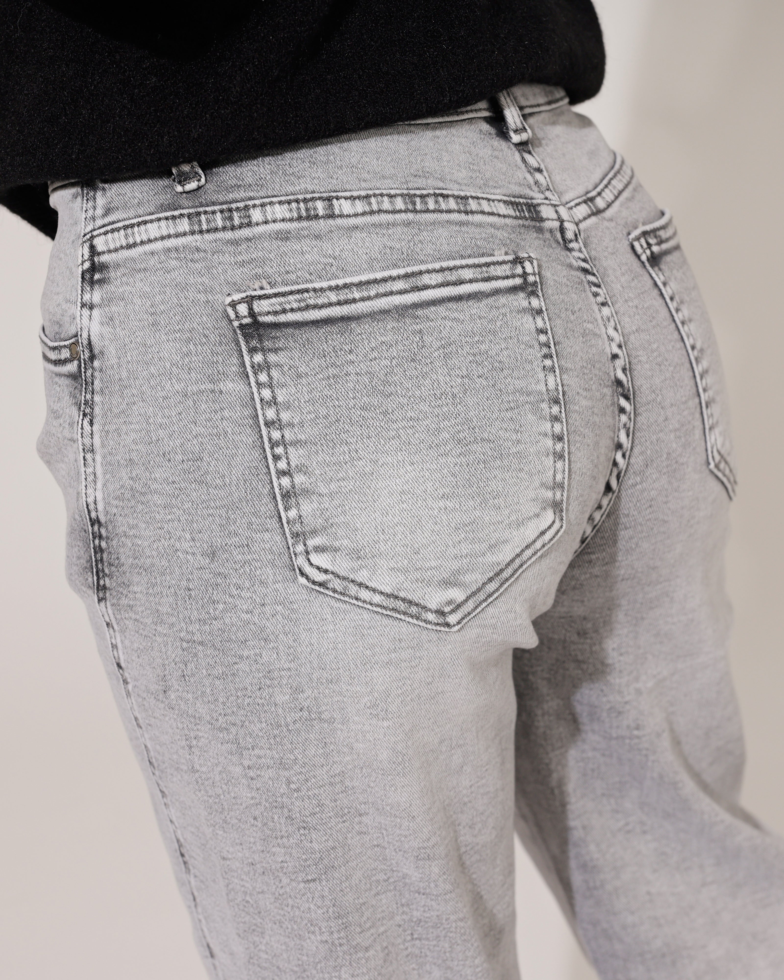 Hello Miss | Barrel jeans Lieq-5 Grijs