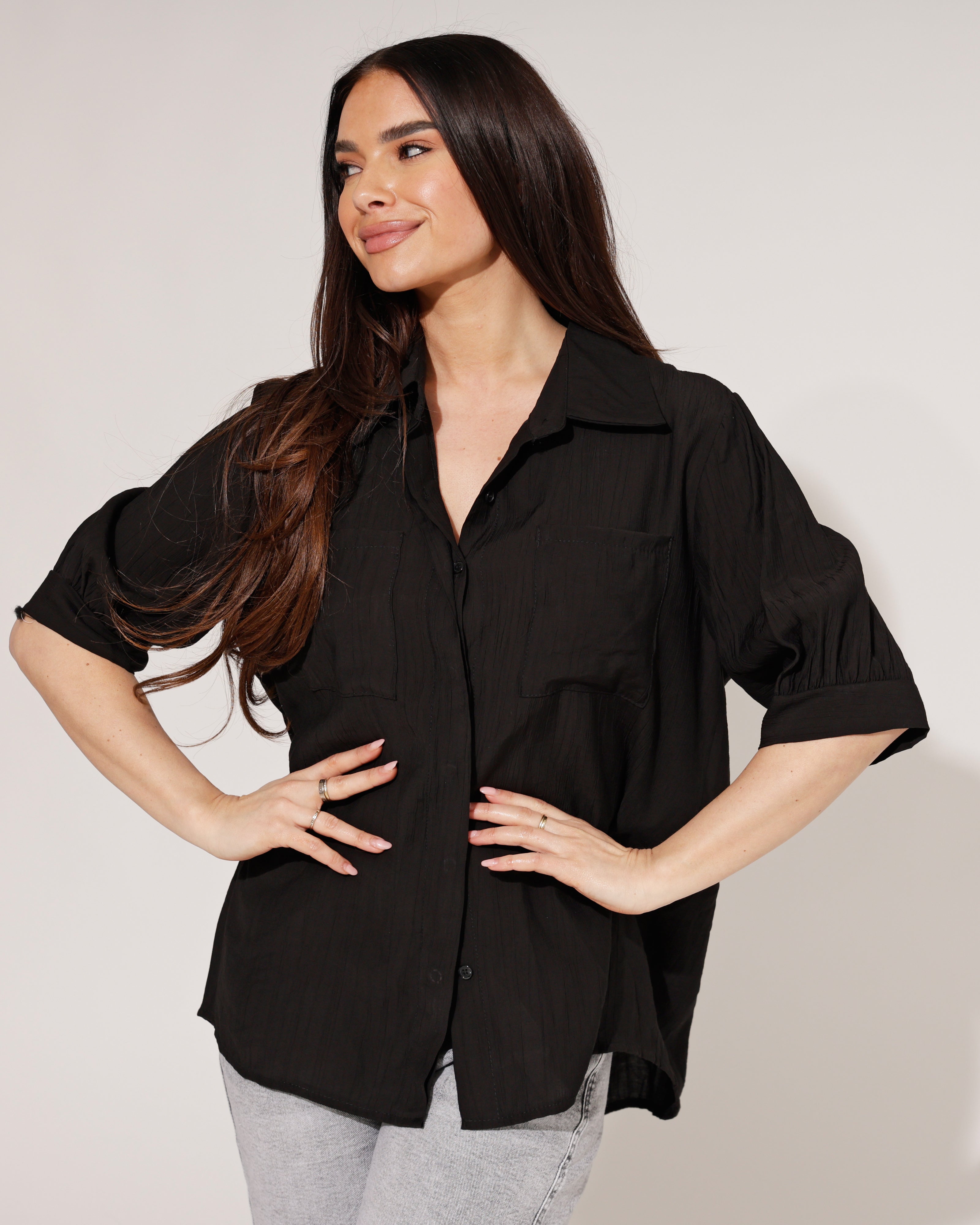 Blouse met zakken Yinney Zwart