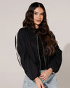 Bomberjacket met strepen Kylie Zwart