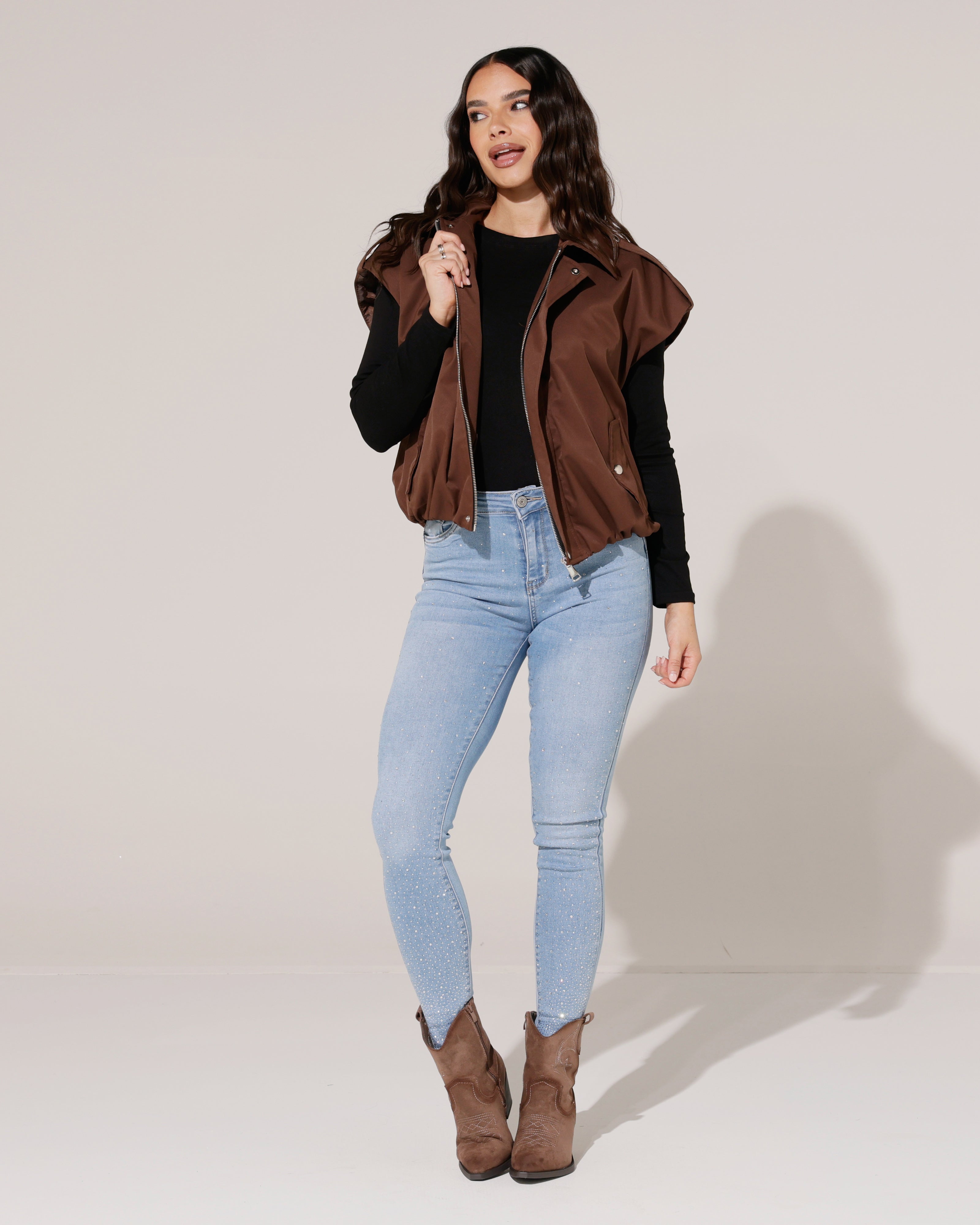 Oversized ballon bodywarmer Pip Bruin