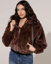 Fake fur jacket met capuchon Romy Bruin