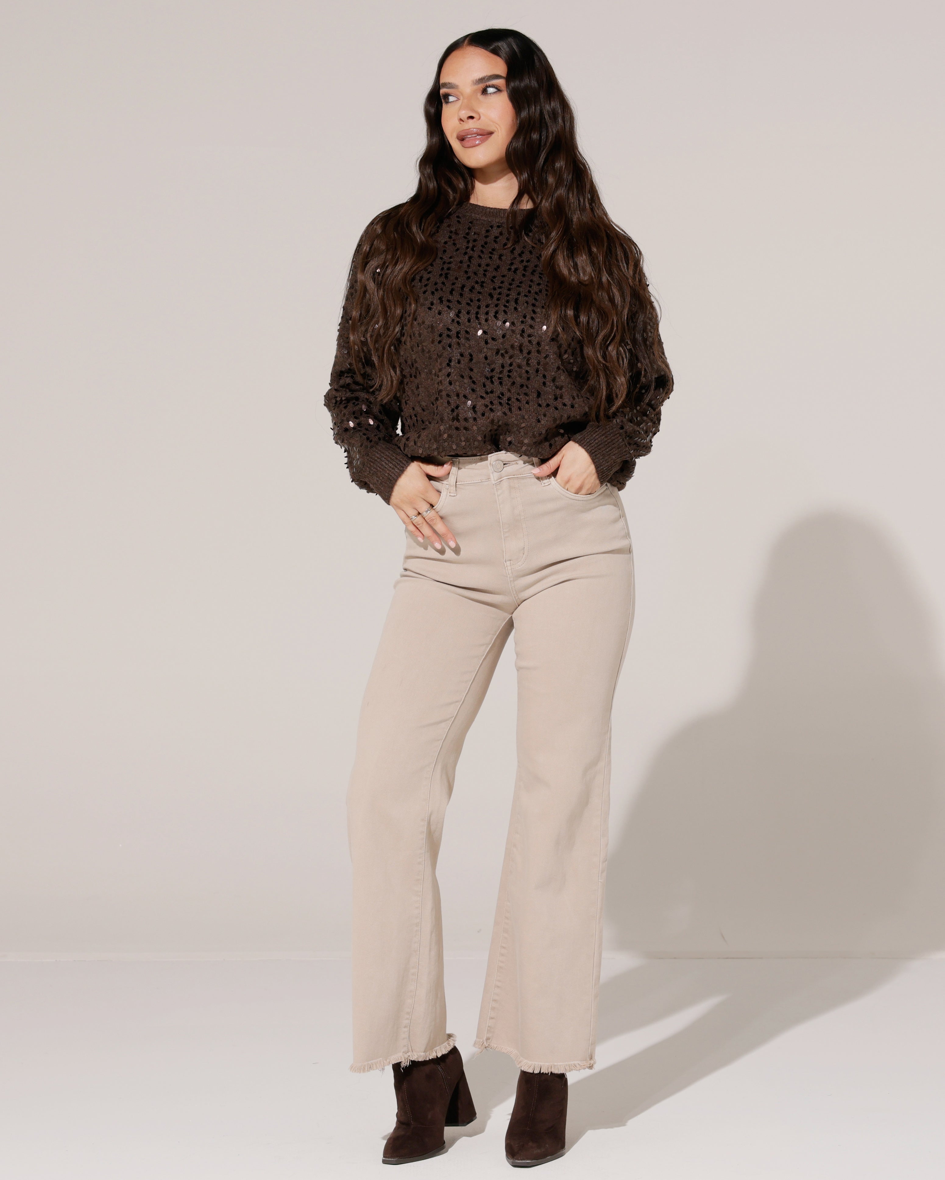 Redseventy | Wide leg jeans Kizzy-5 Beige