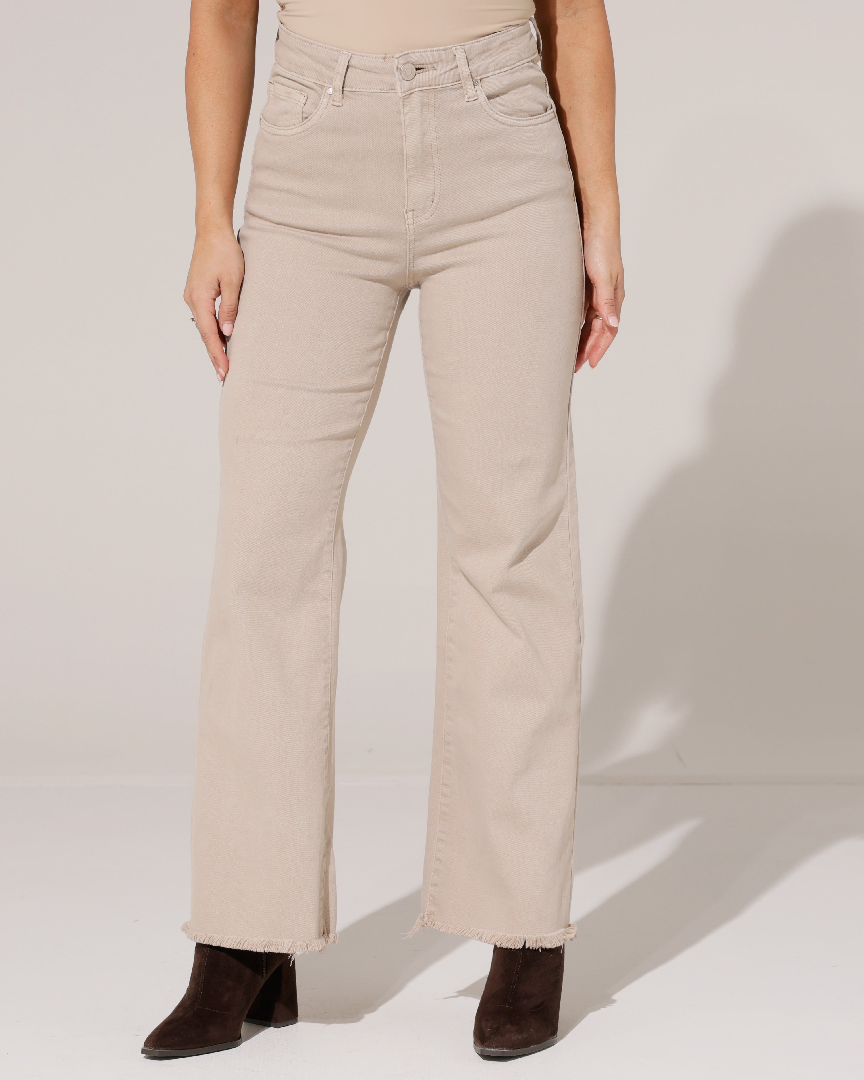 Redseventy | Wide leg jeans Kizzy-5 Beige