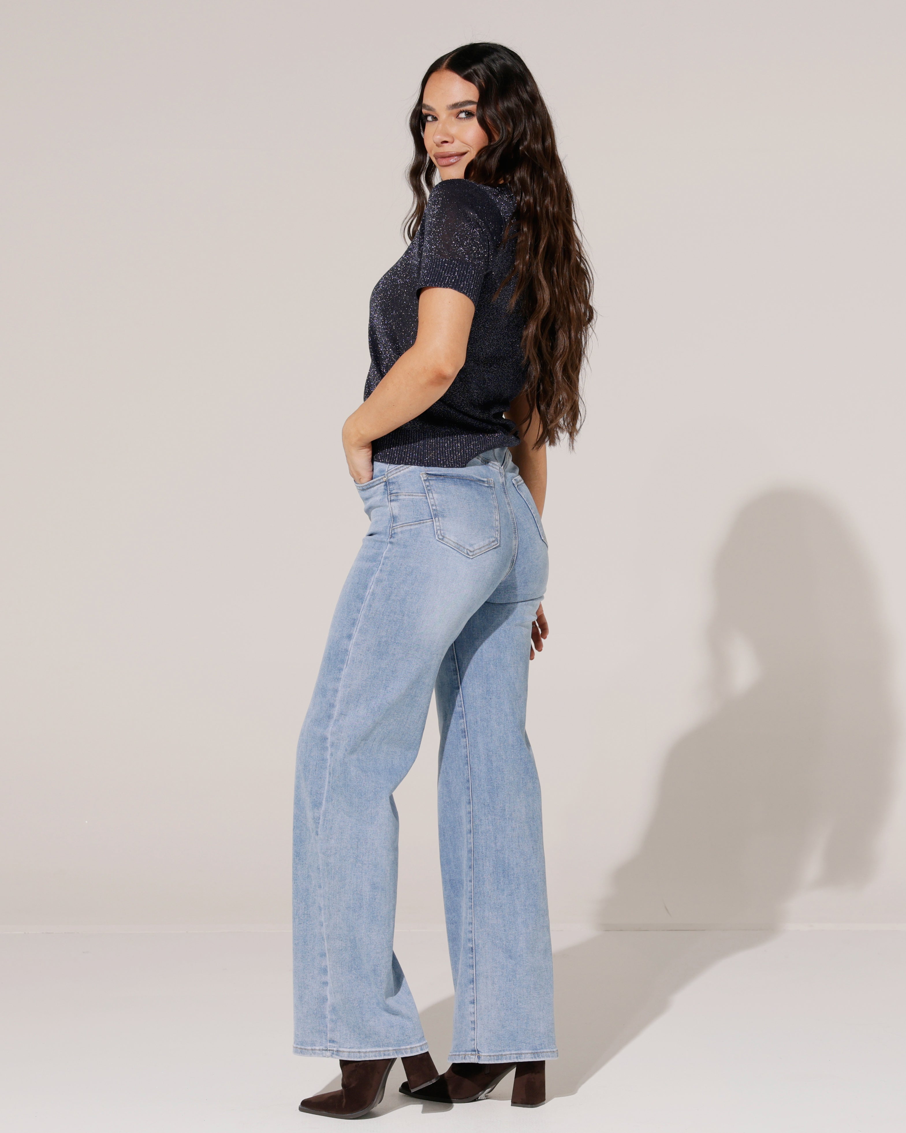 Goodies | Wide leg jeans, Push up Juna Blauw