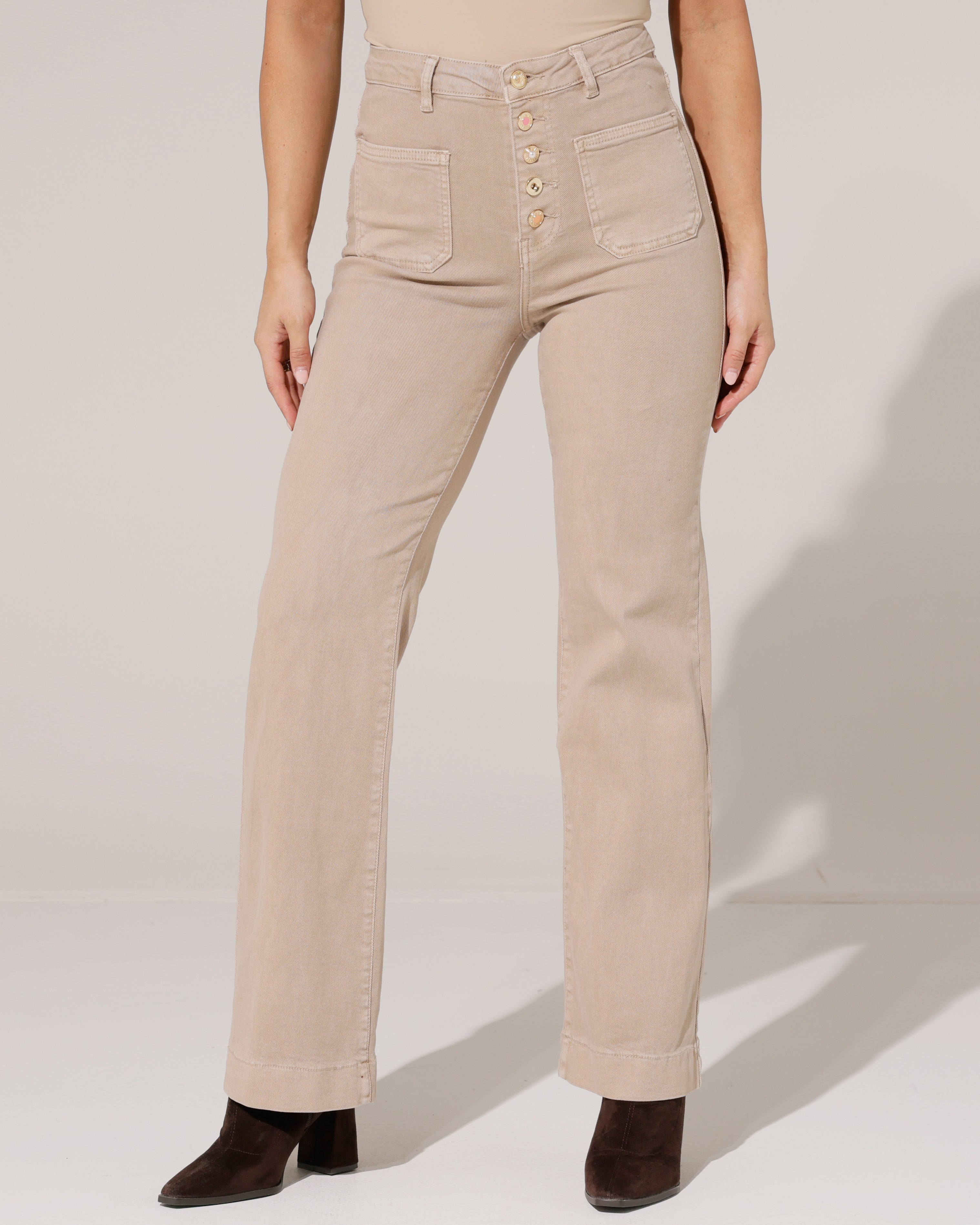 Folyrose | Wide leg jeans Mika-G Zand