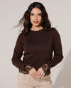 Top met kanten details Fenna Donkerbruin
