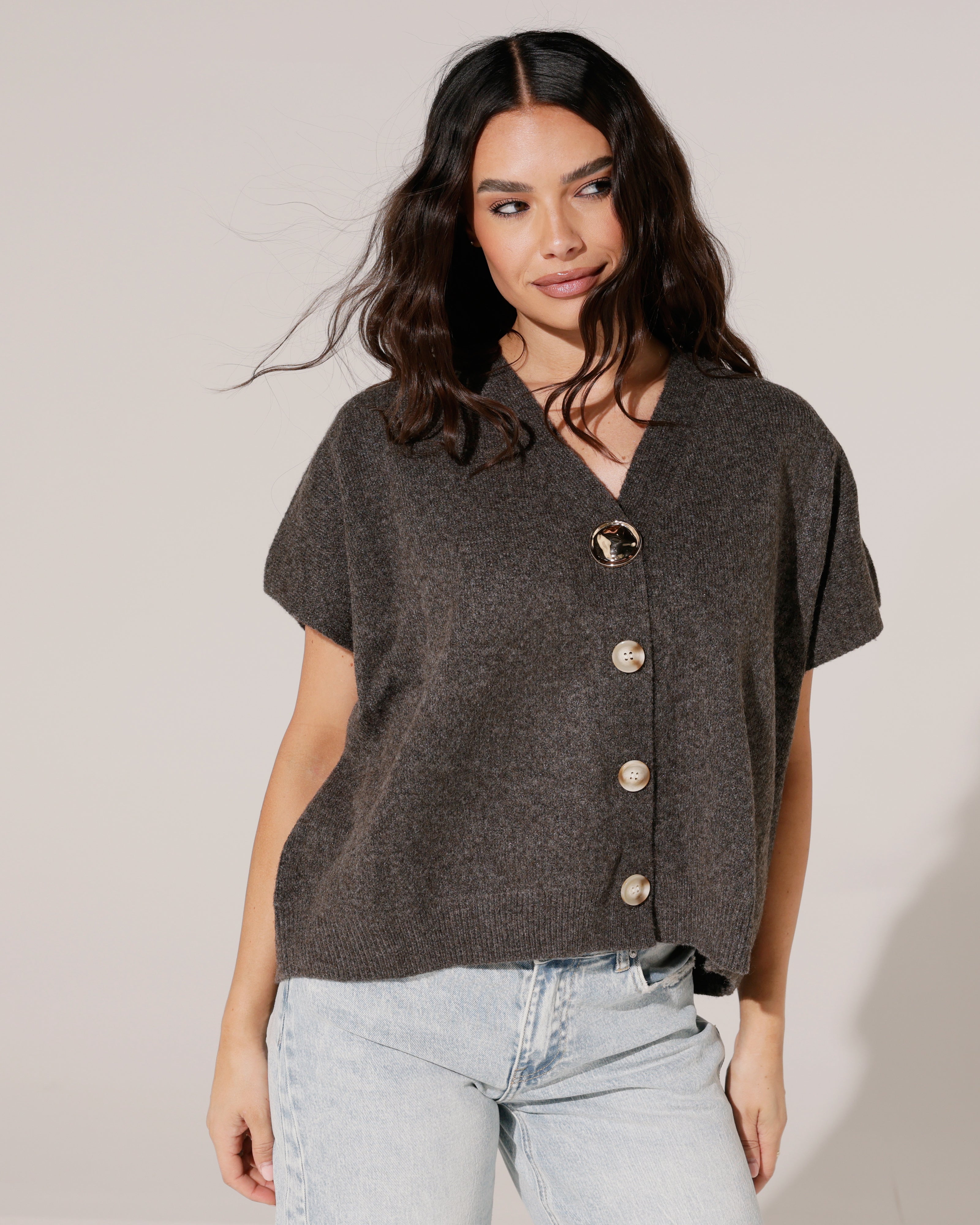 Mouwloze vest Gigi Bruin