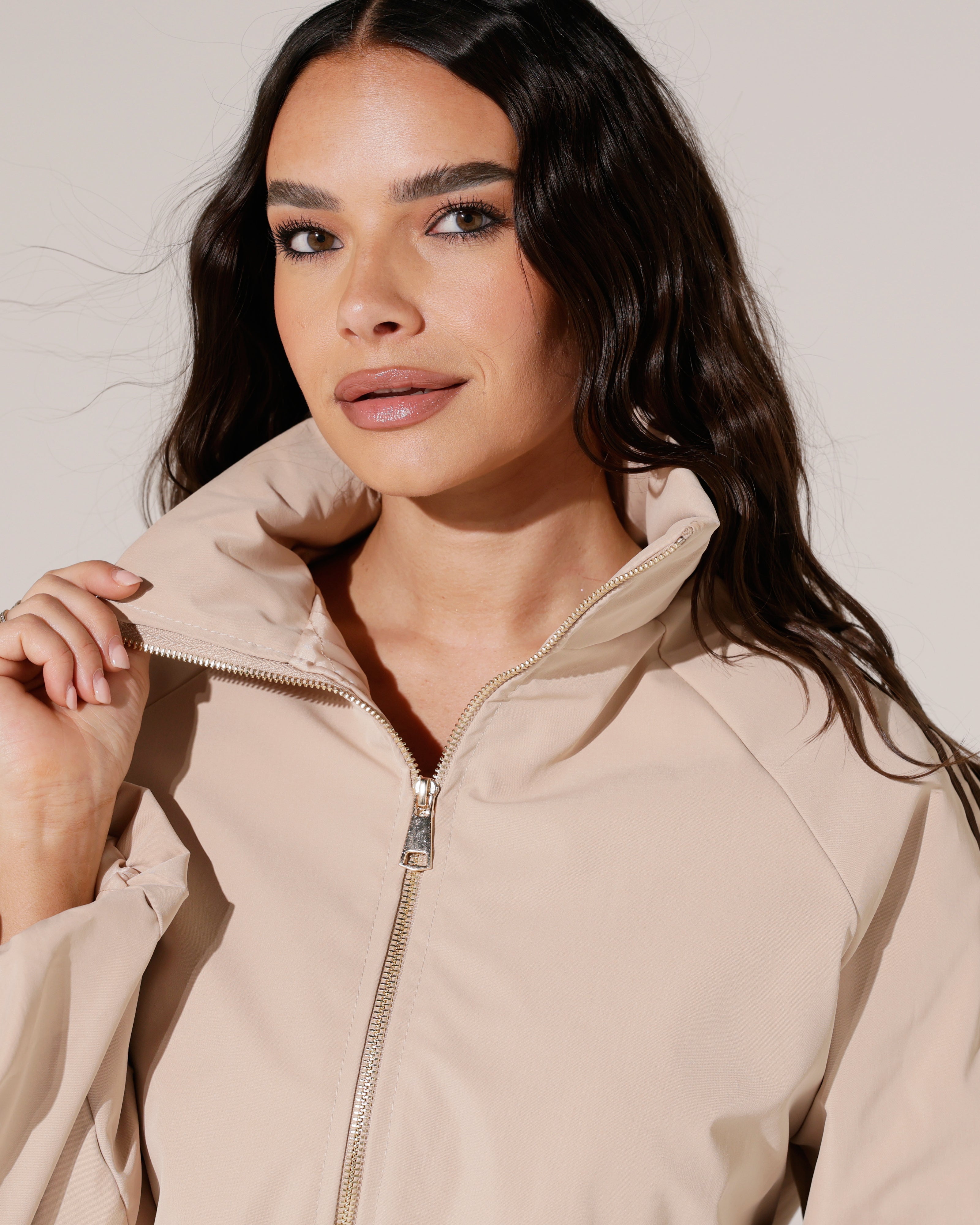 Tussenjacket met strepen Vivey Zand