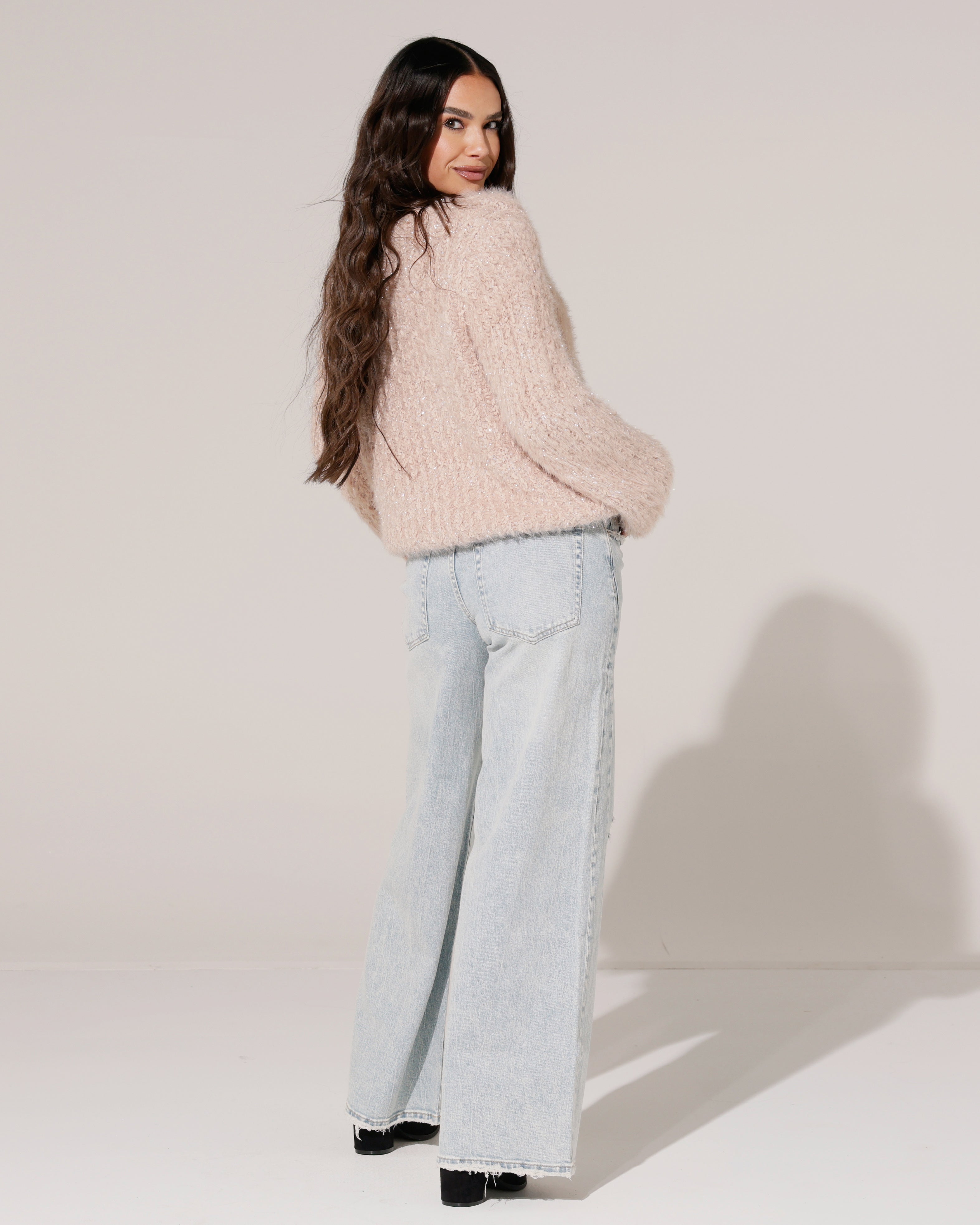 Teddy trui met glitters Lina Zalm