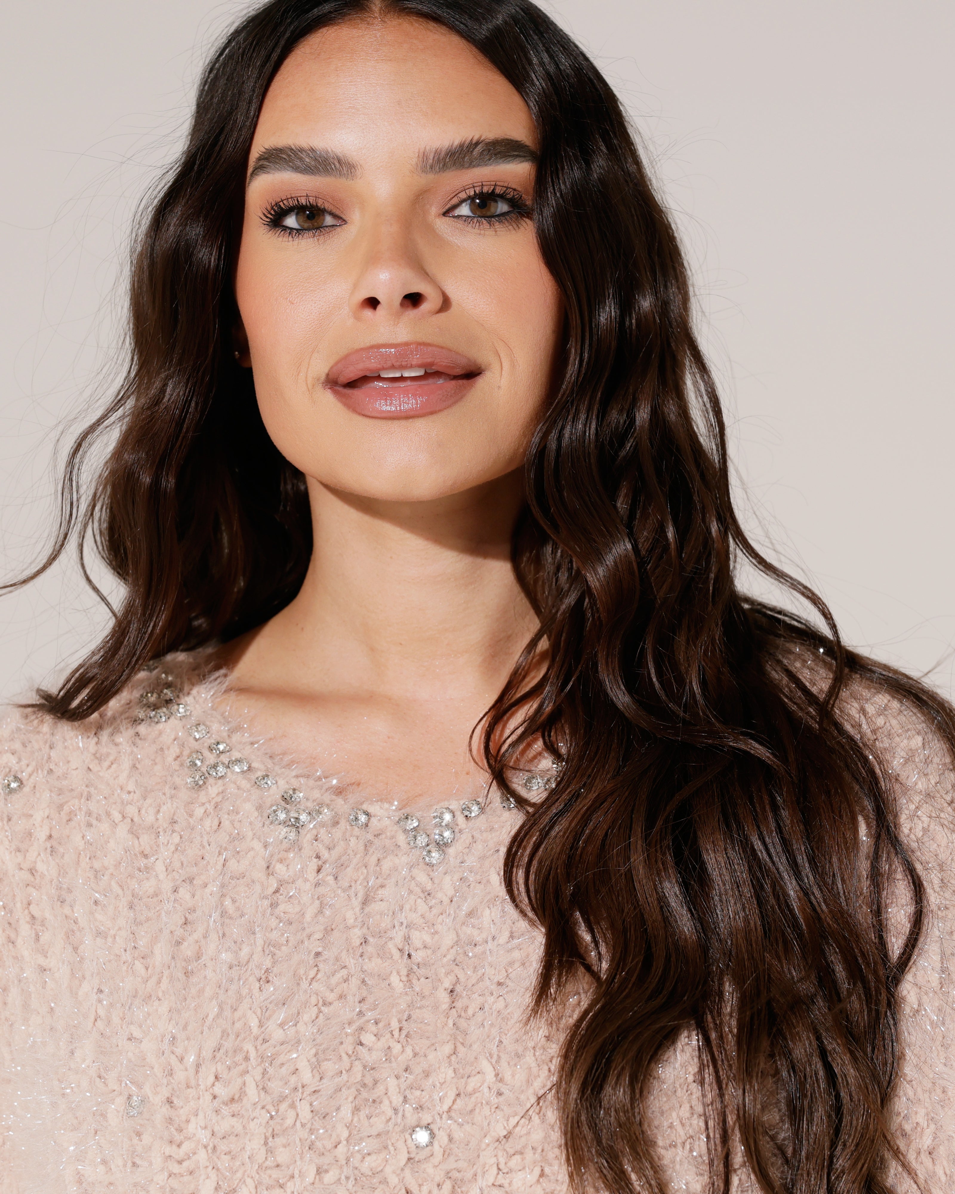Teddy trui met glitters Lina Zalm