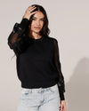 Top met voile mouwen Lela Zwart