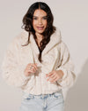 Fake fur jacket met capuchon Romy Beige