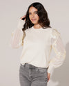 Top met voile mouwen Lela Beige