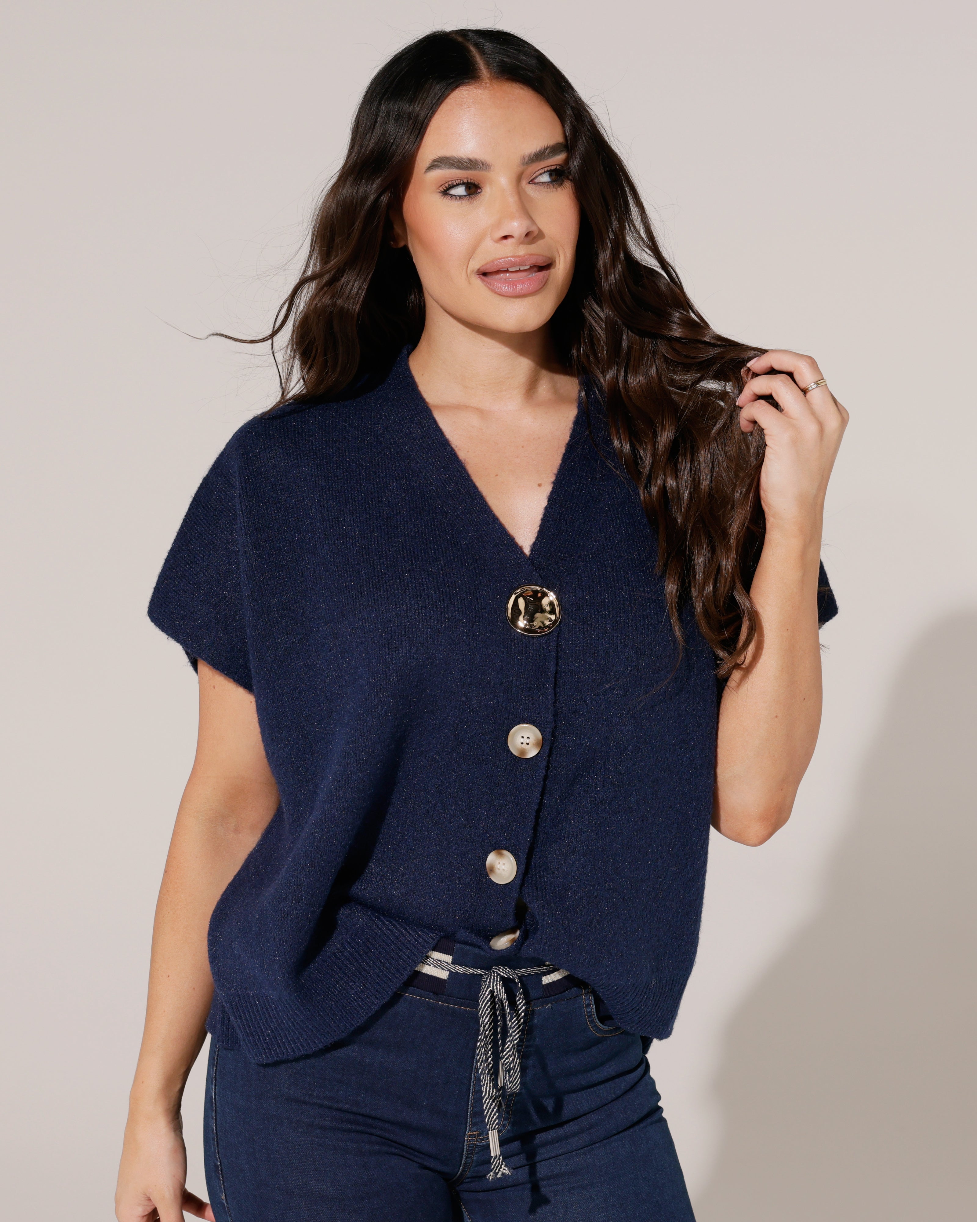 Mouwloze vest Gigi Donkerblauw