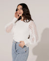 Top met opengewerkte mouw Mimi Wit
