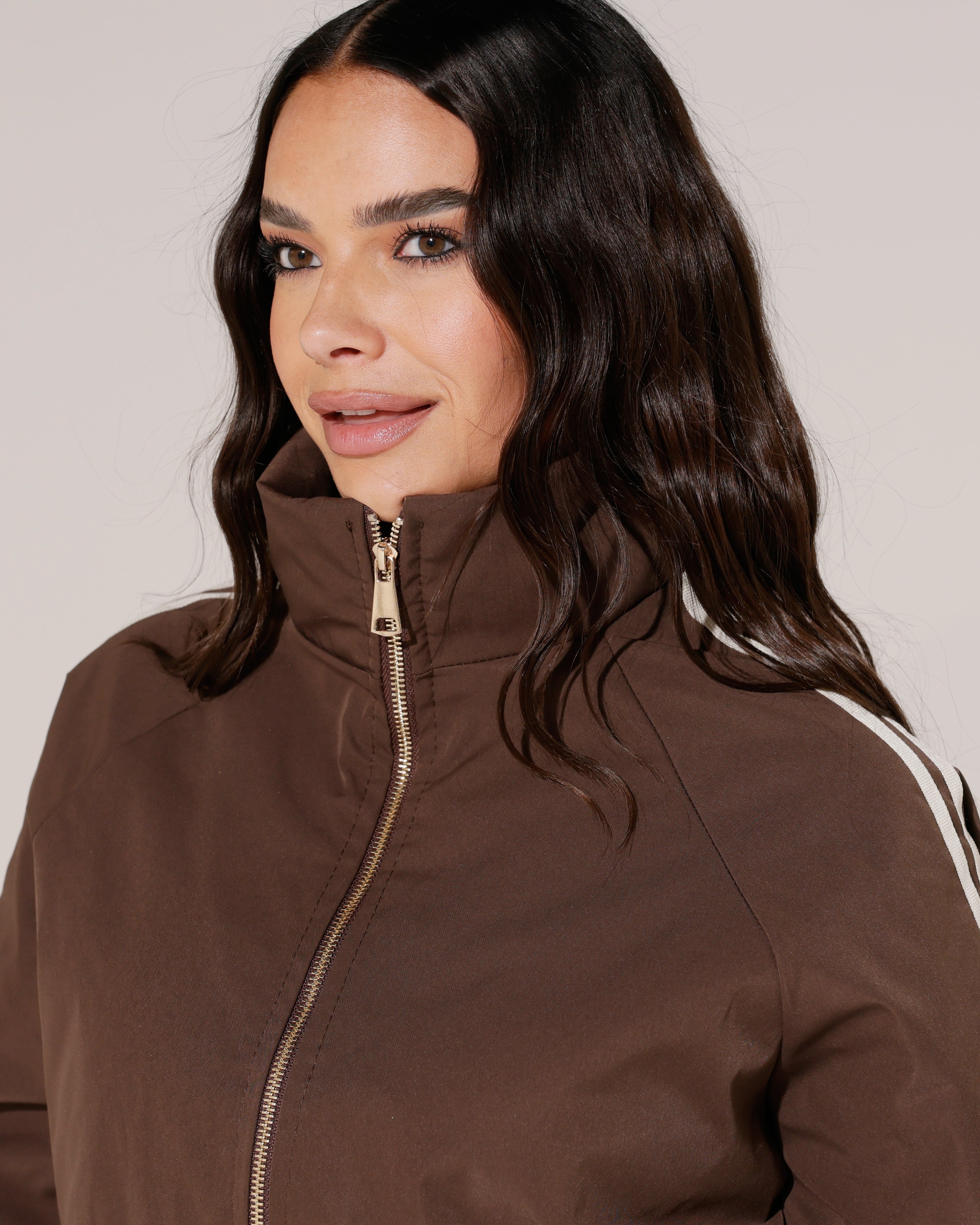 Tussenjacket met strepen Vivey Bruin