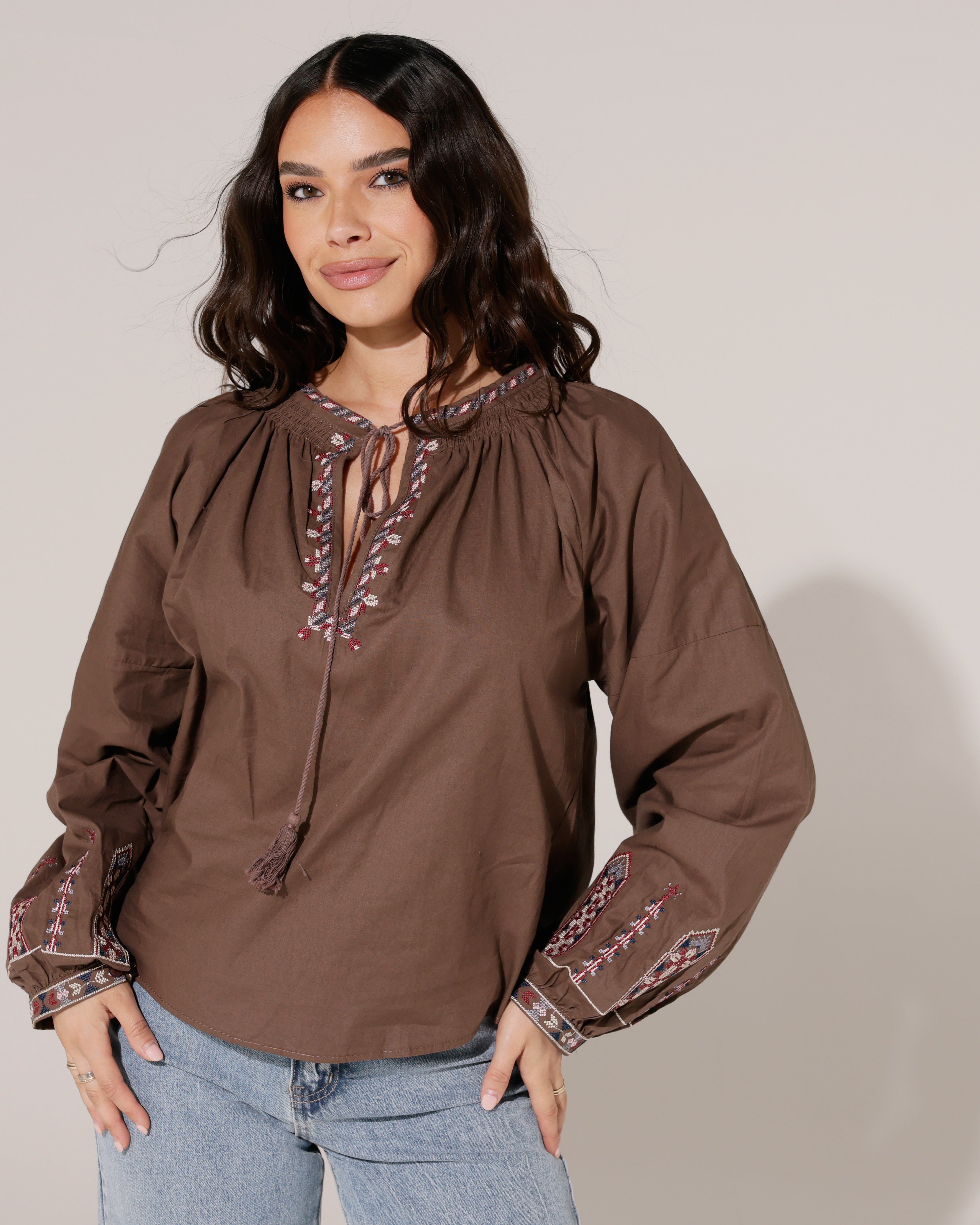 Blouse met flosjes Emmy Bruin