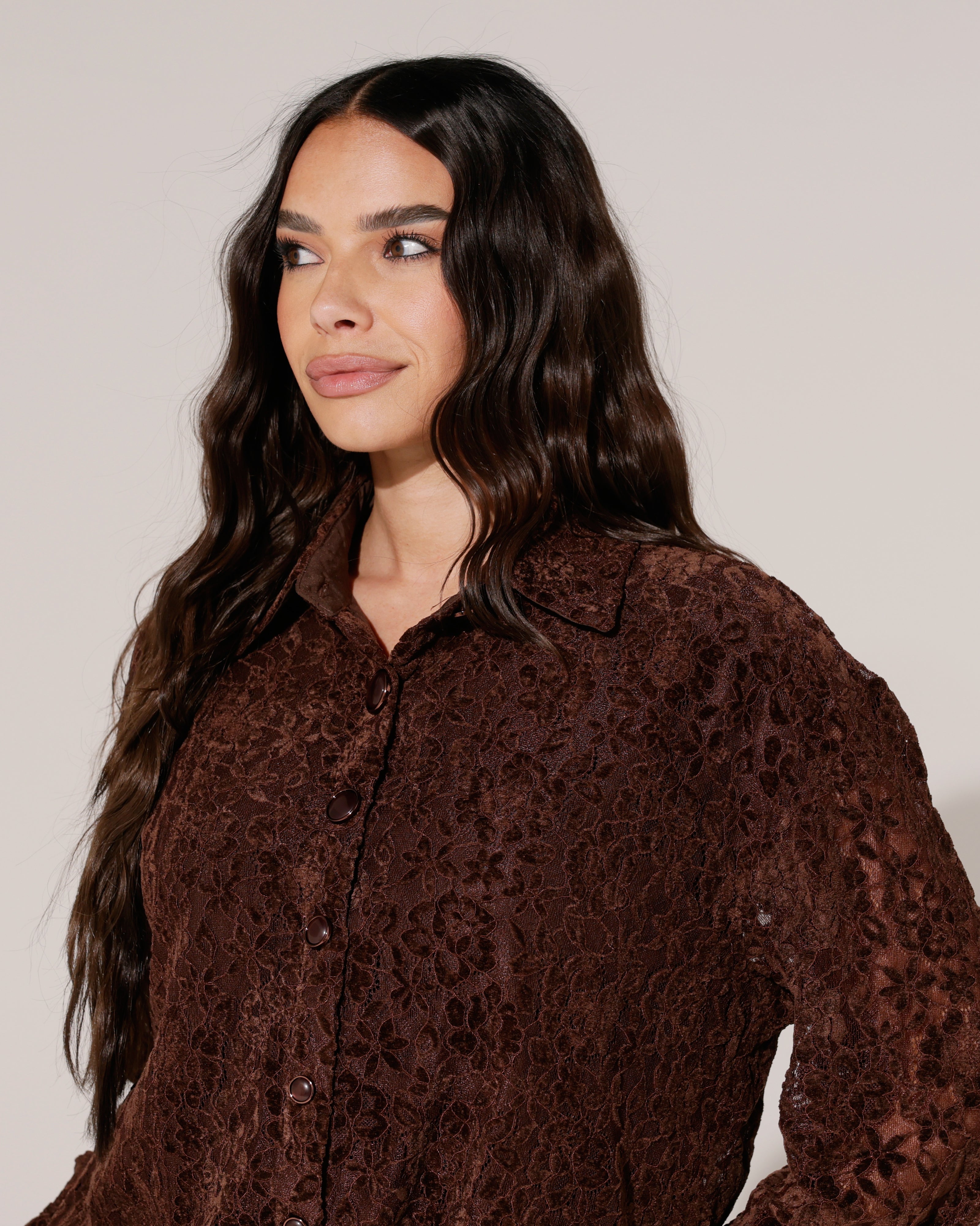 Kanten blouse Yara Bruin