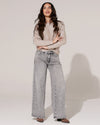 Queen Hearts | Wide leg jeans, Mid waist Vicky-4 Grijs
