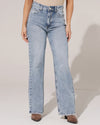 Queen Hearts | Wide leg jeans Pien-3 Blauw