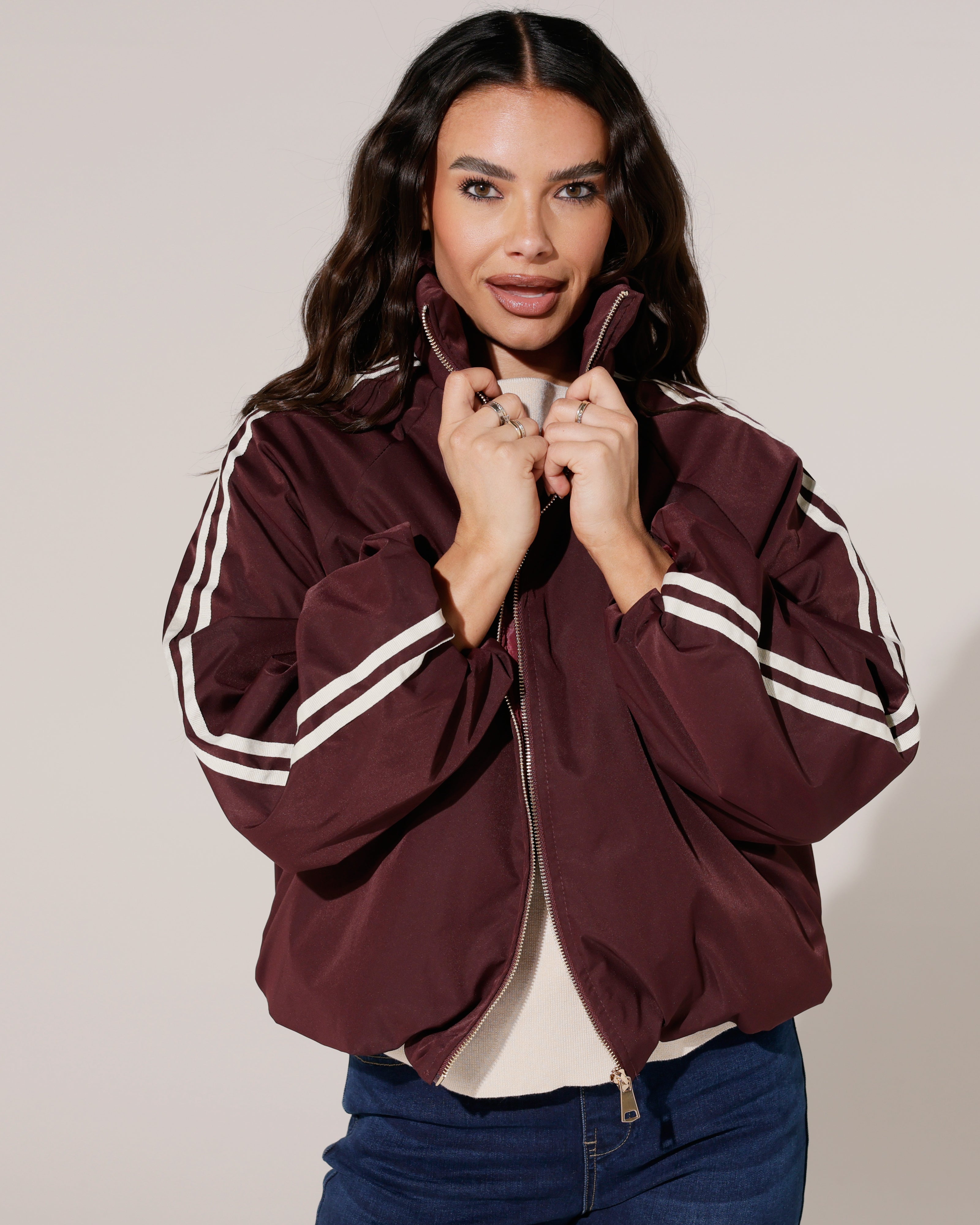 Tussenjacket met strepen Vivey Bordeaux