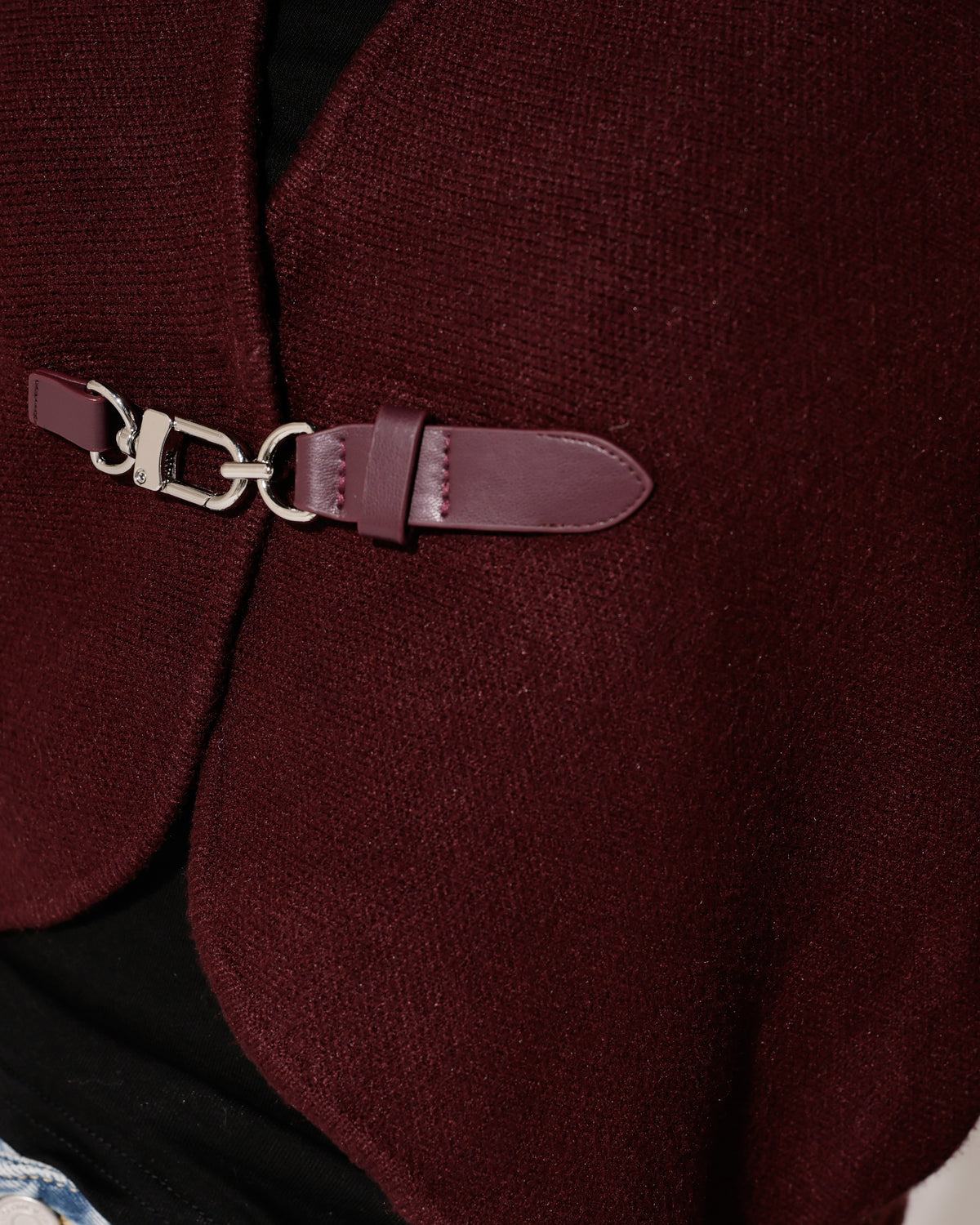 Kortvallend vest met kraag Kyr Bordeaux