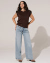 Queen Hearts | Wide leg jeans, Mid waist Vicky-1 Blauw