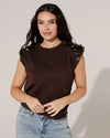 Mouwloze top met schouder-details Yill Donkerbruin