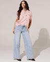 Queen Hearts | Wide leg jeans, Mid waist Vicky Blauw