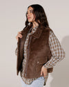 Fake fur bodywarmer Jony Donkerbruin