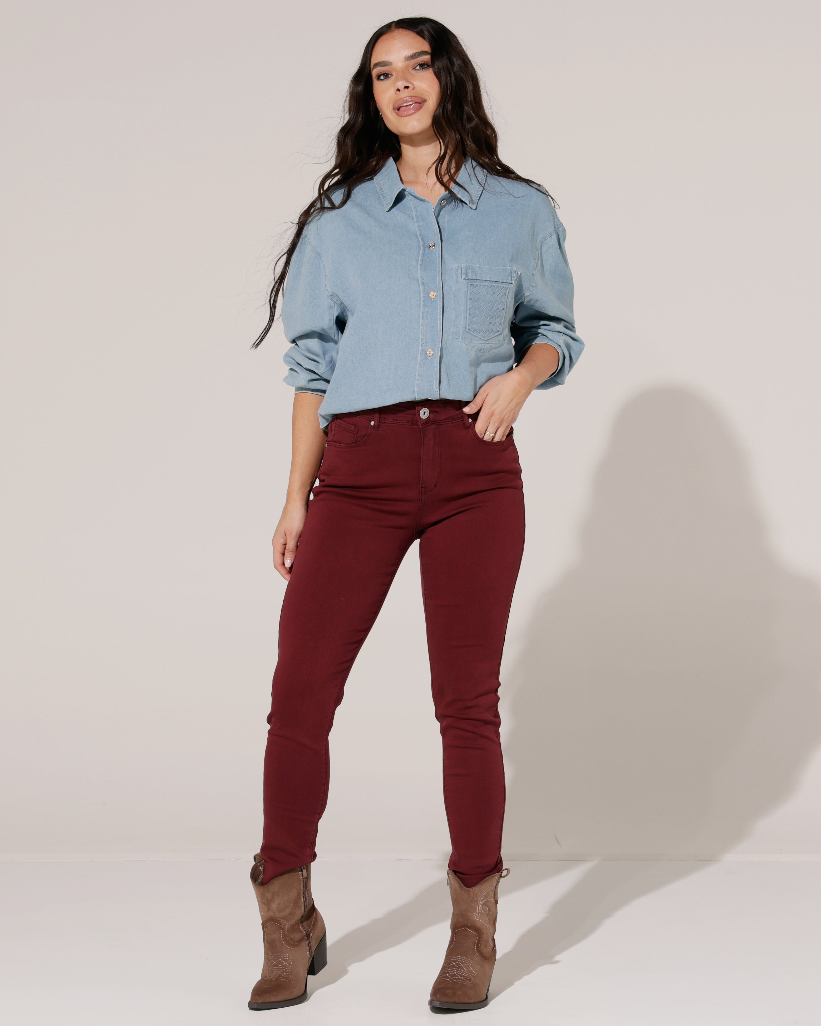 Goodies | Skinny jeans Lou-6 Bordeaux