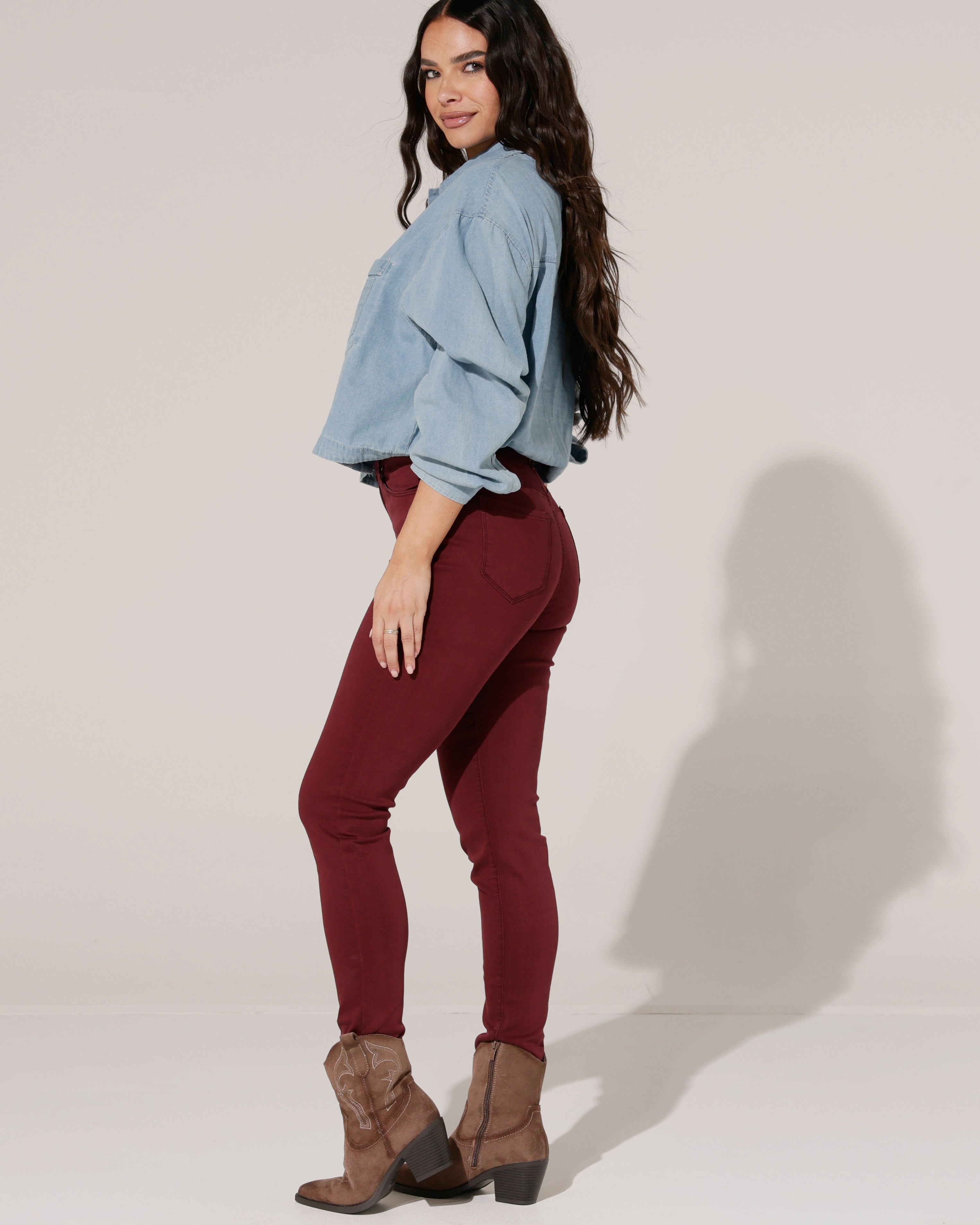 Goodies | Skinny jeans Lou-6 Bordeaux