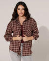 Geruite blouse met strass Ella Bordeaux