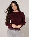 Top met kanten details Fenna Bordeaux